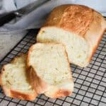 Soft sourdough sandwich bread with milk, freshly baked and sliced.