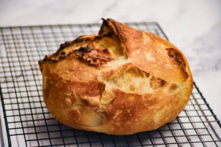 Sourdough Bread With Roasted Garlic and Parmesan Cheese Stretch and Folds
