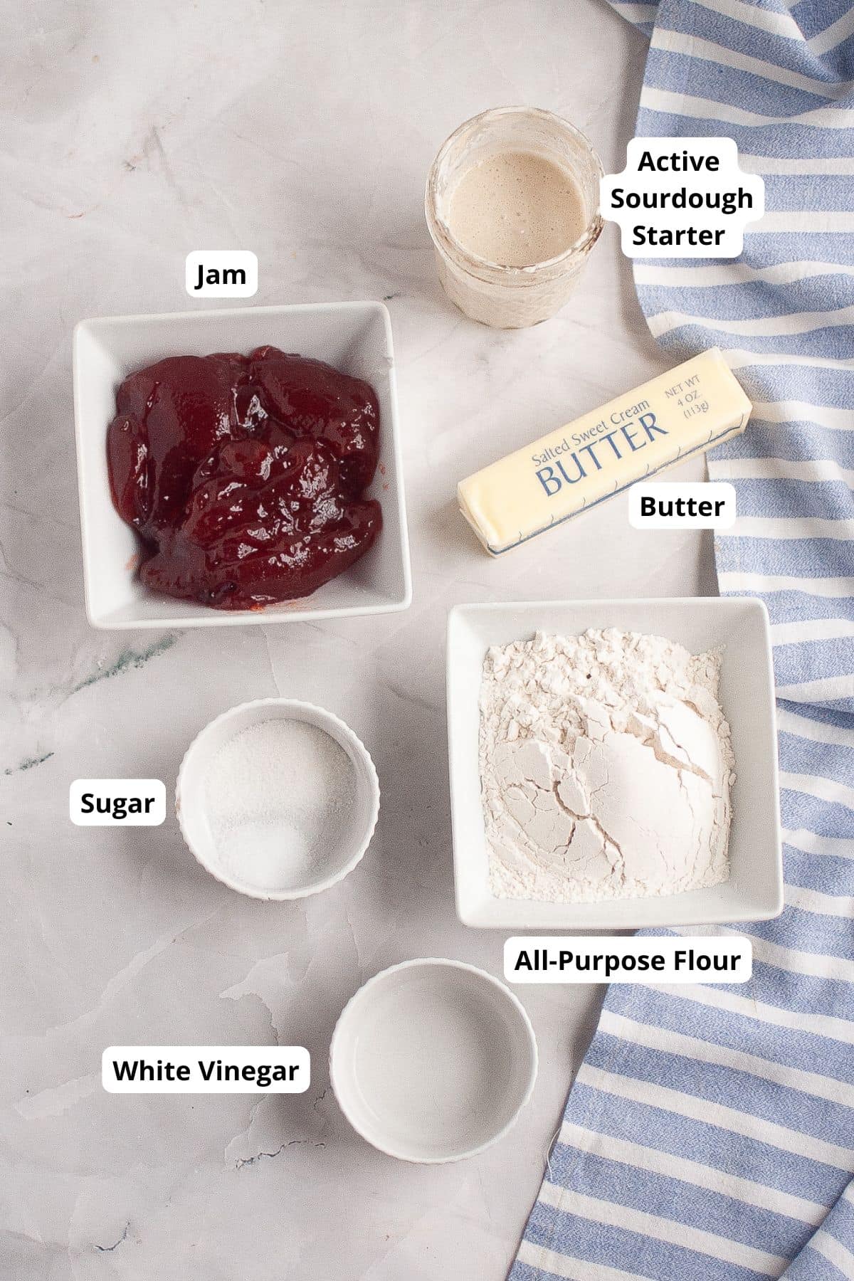 Active sourdough starter for jam-filled sourdough hand pies.