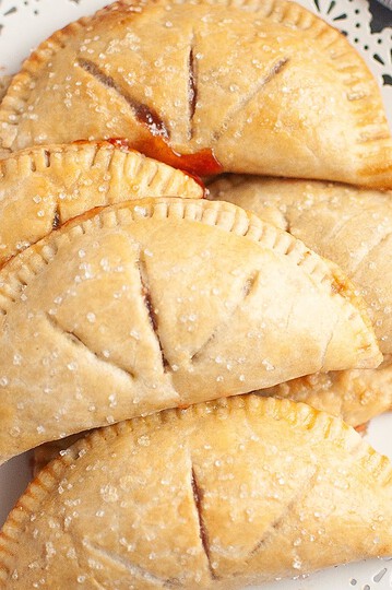 Super simple jam-filled sourdough hand pies with stretch and folds technique.