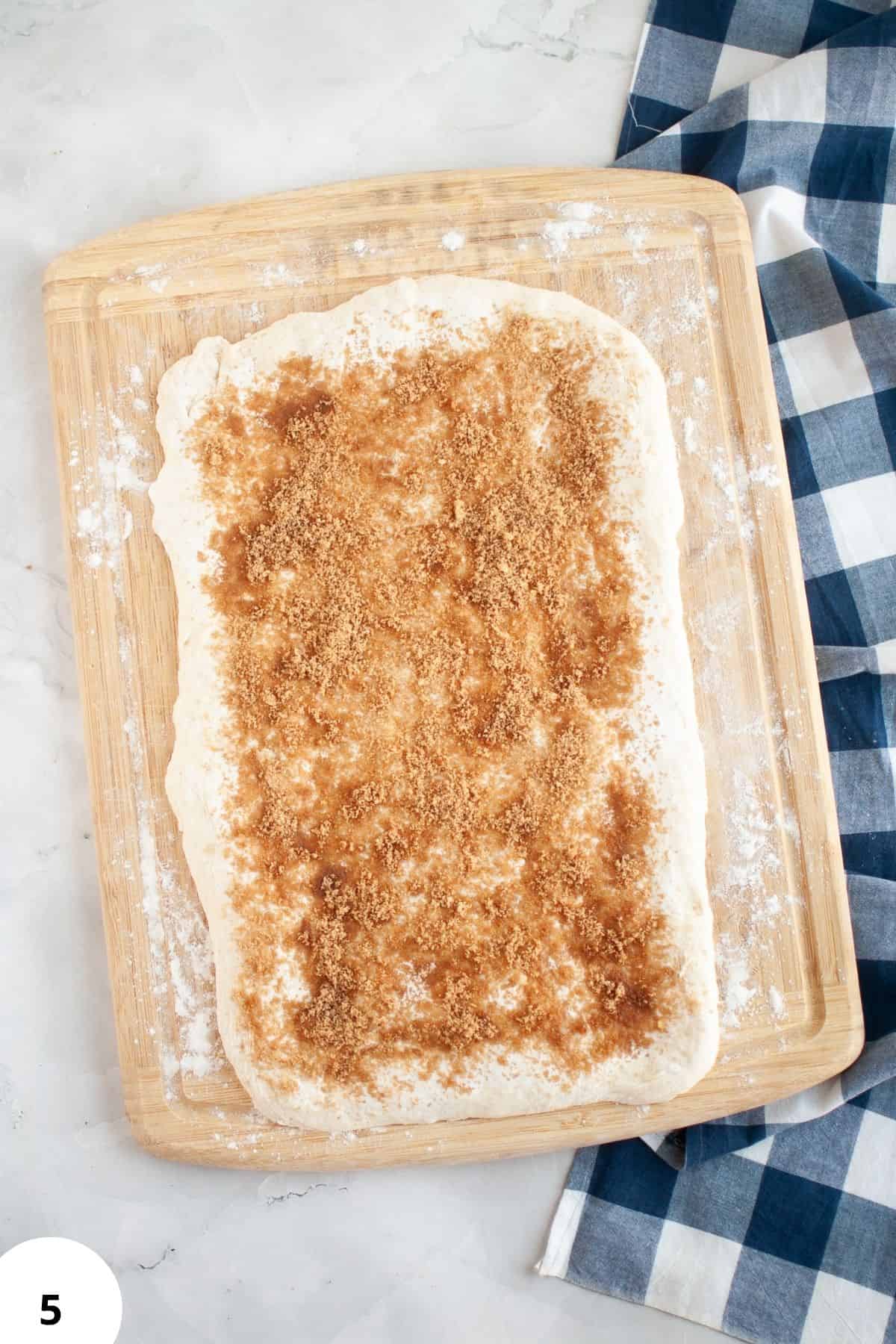 Bread dough prepared for shaping with a stretch and fold technique.