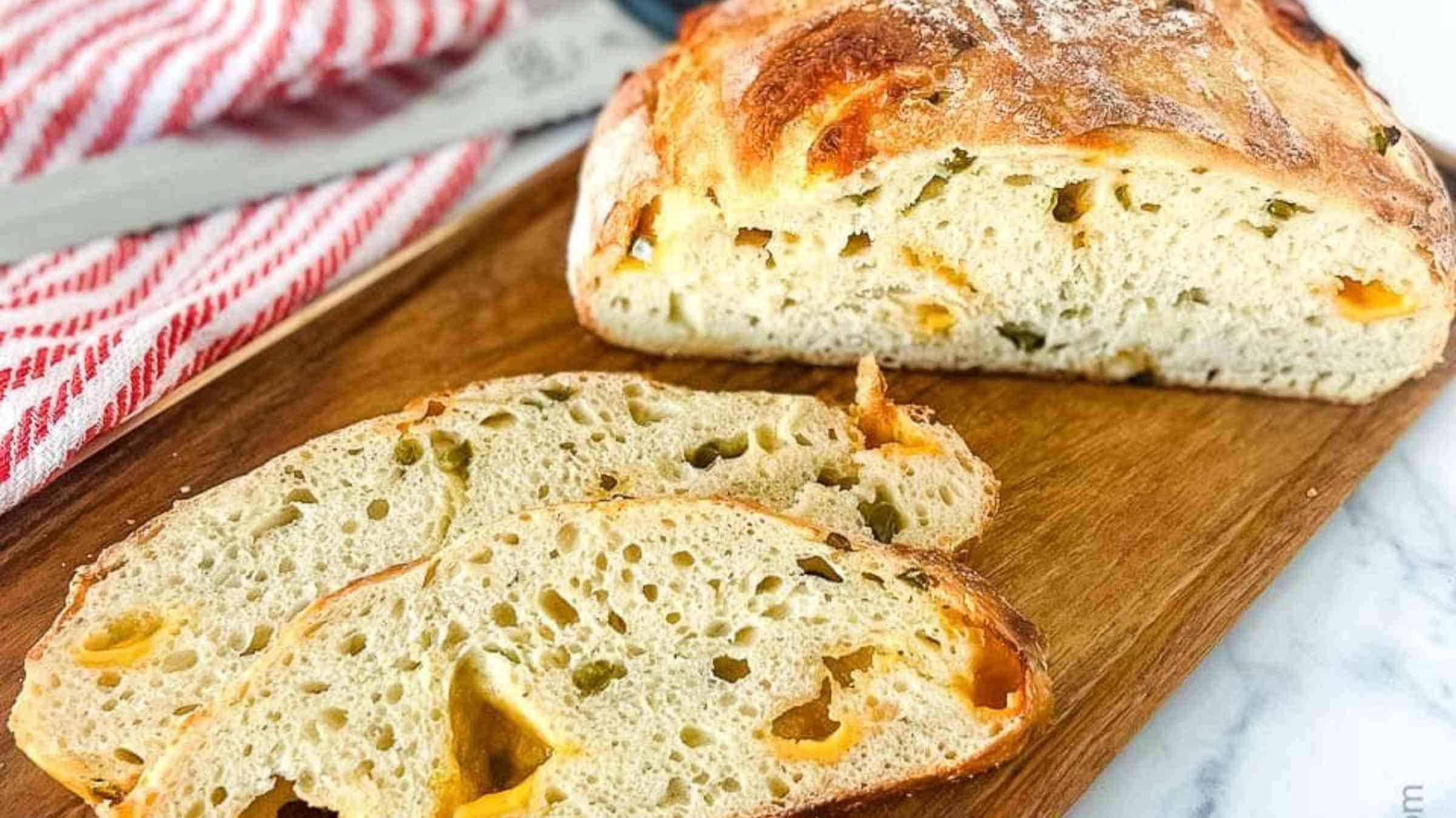 Jalapeño cheddar sourdough bread.