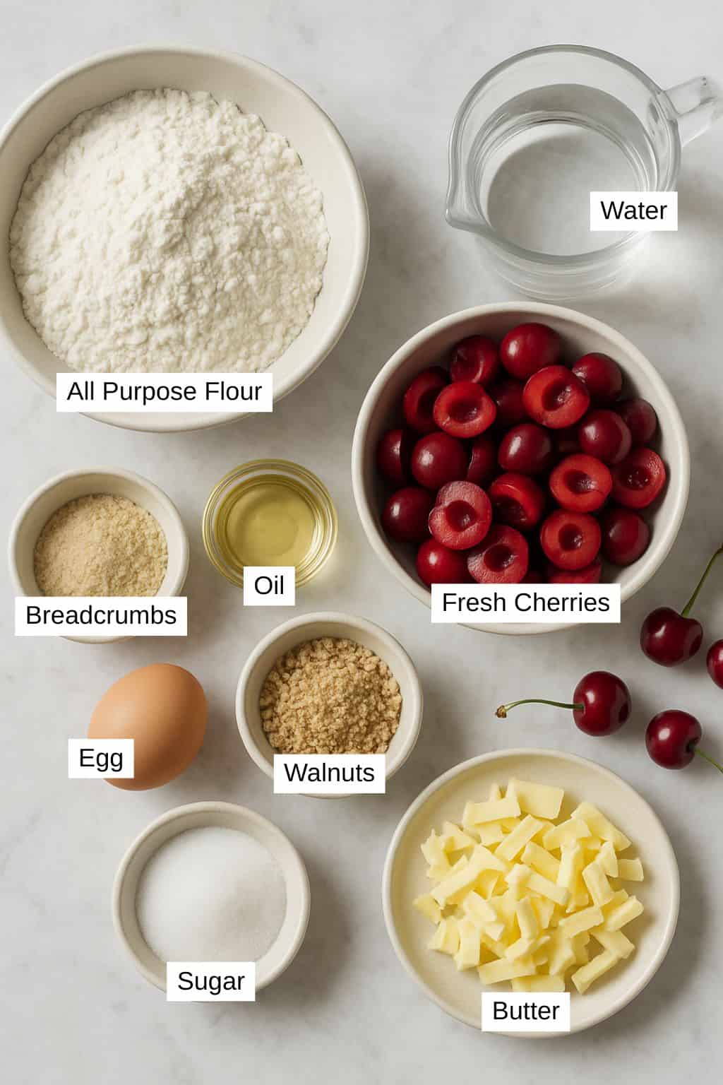 Simple Cherry Strudel - Process Ingredients