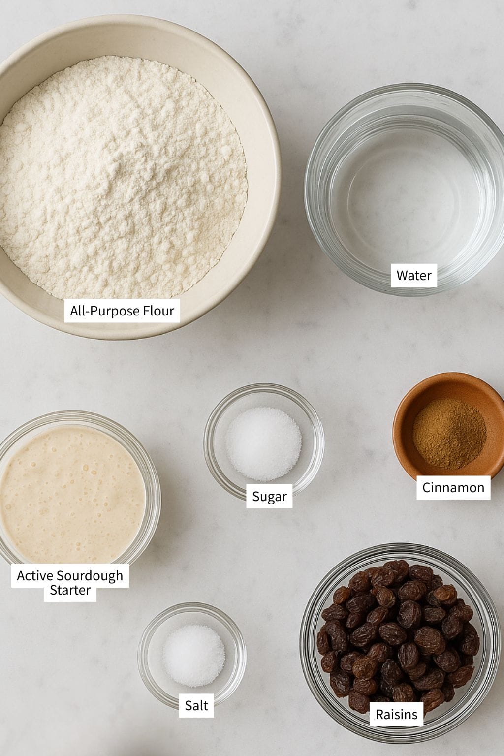 Cinnamon Raisin Sourdough Bread Ingredients Photo