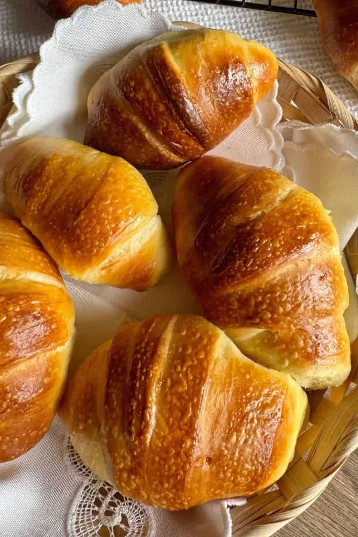 Soft Sourdough Crescent Rolls