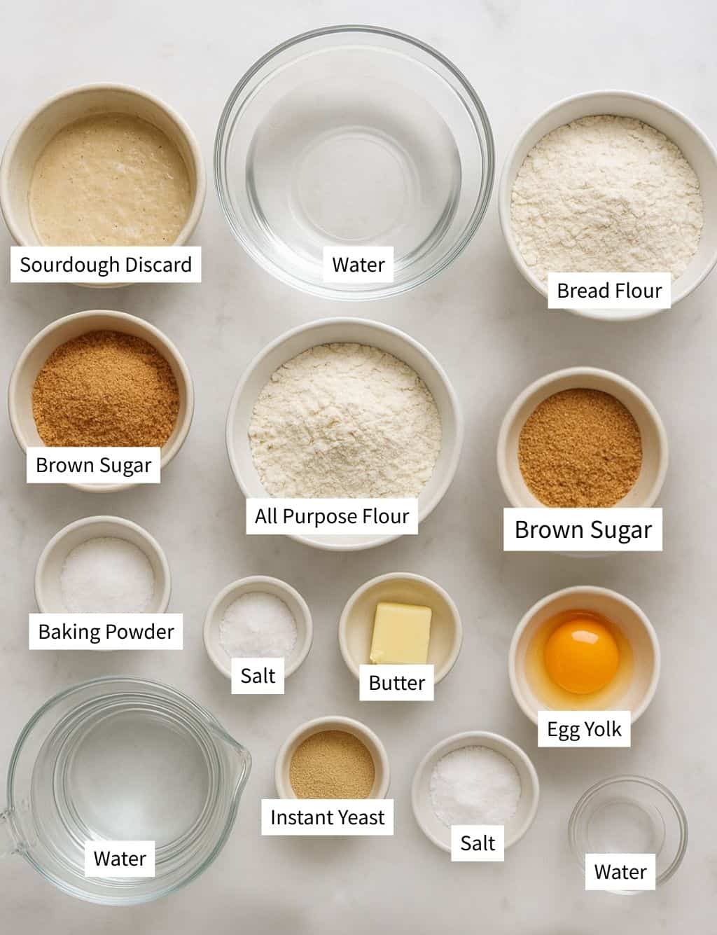 Sourdough Discard Christmas Pretzels Ingredients