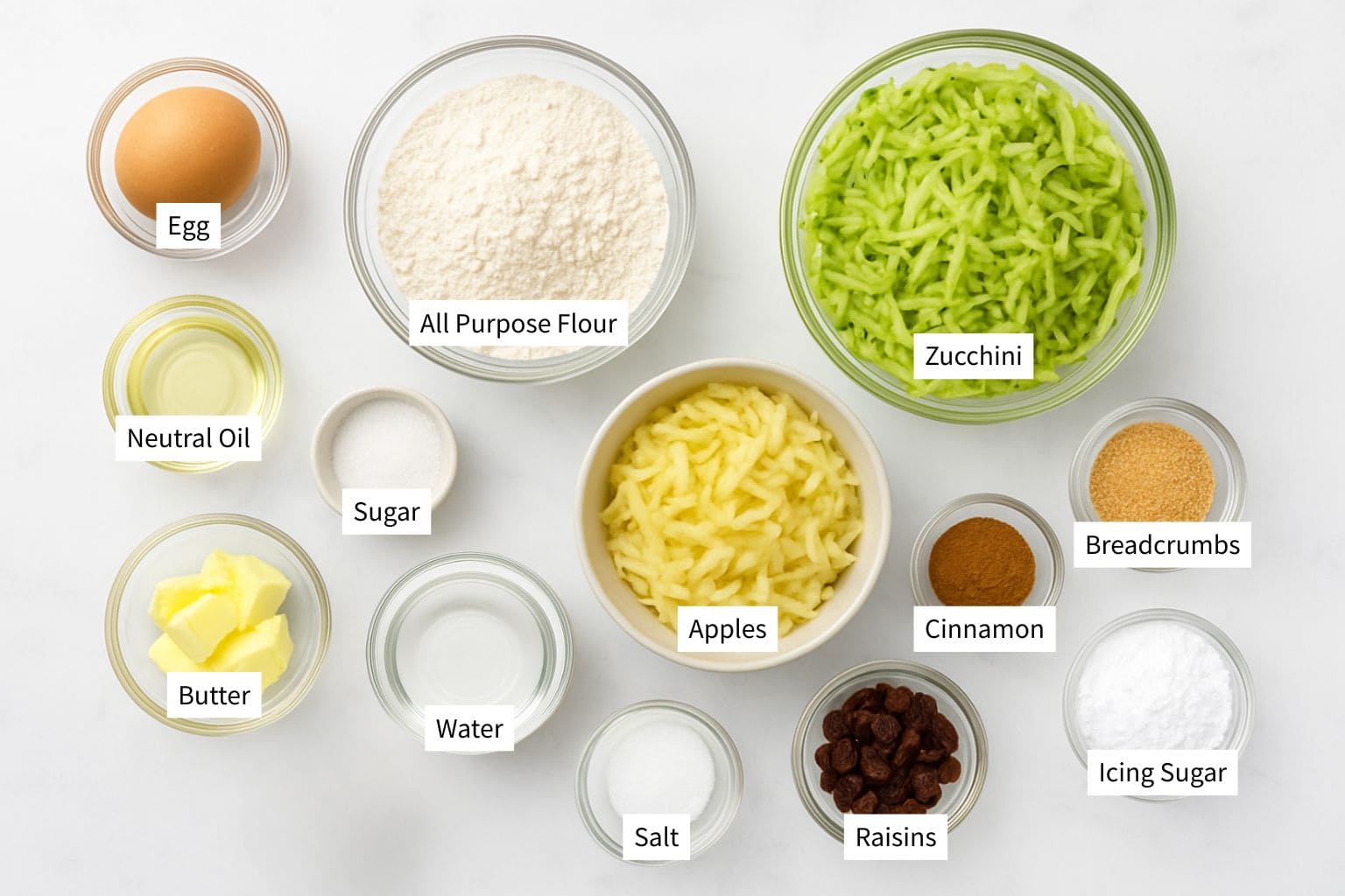 Traditional Apple Zucchini Strudel Ingredients