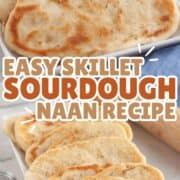 easy skillet sourdough naan