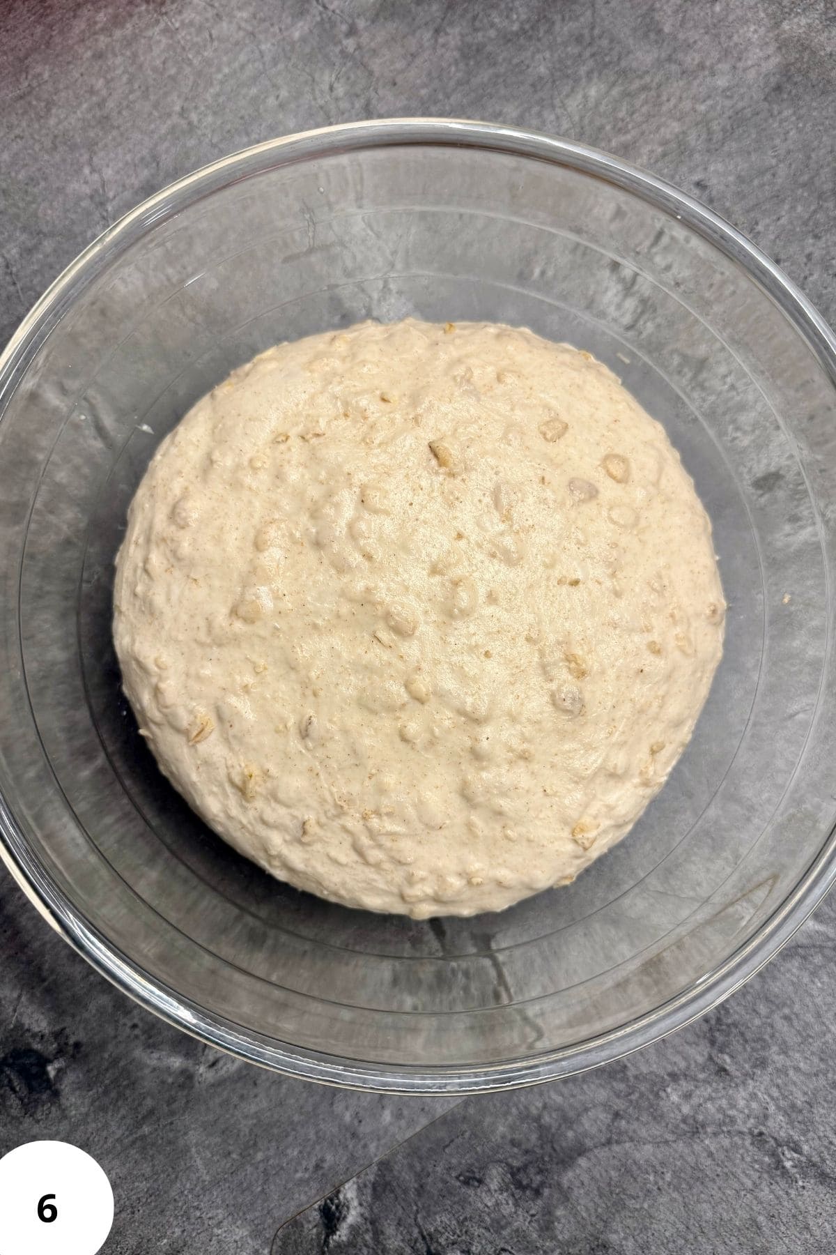 Bowl with dough mixture inside.