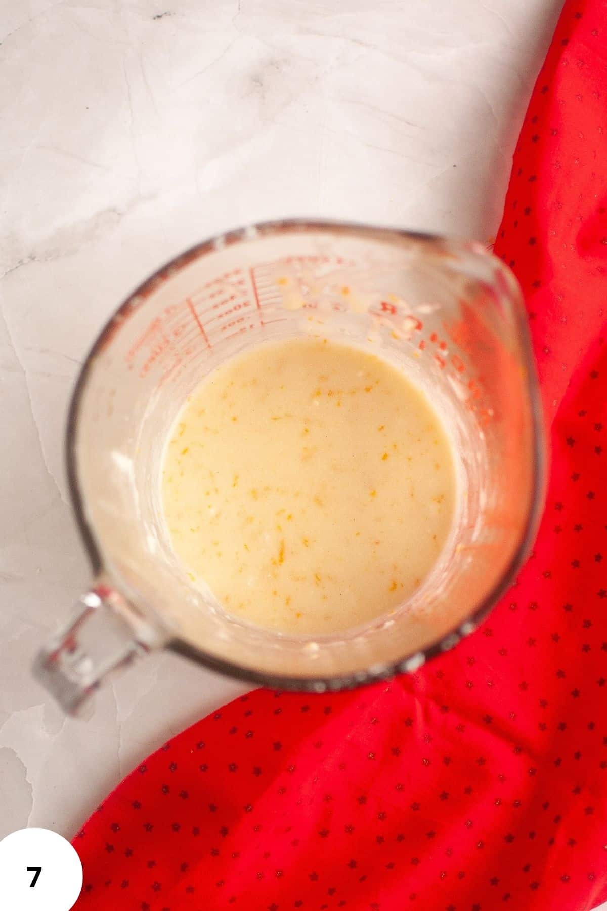 Blender with a mixed batter inside.