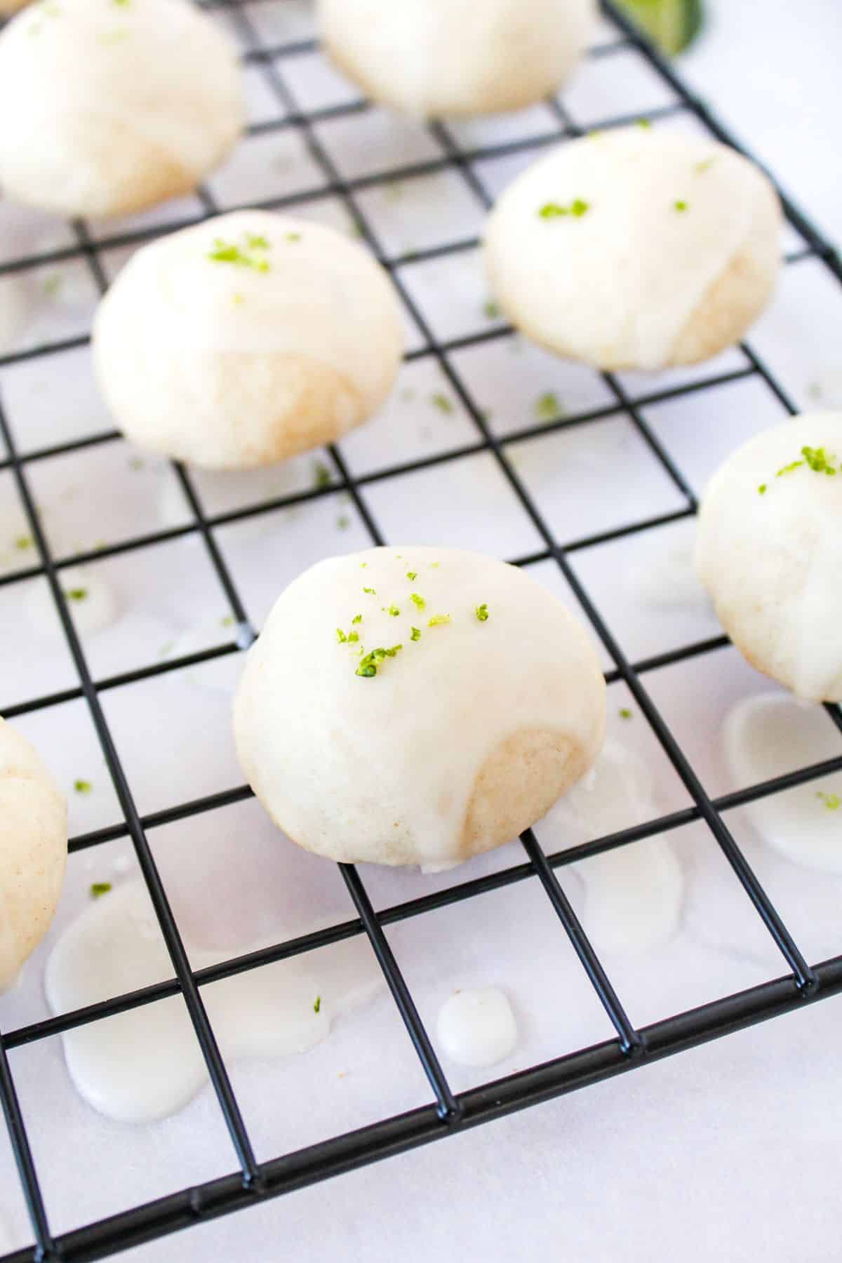 Delicious, smooth dough balls with a light crust, garnished with lime zest.