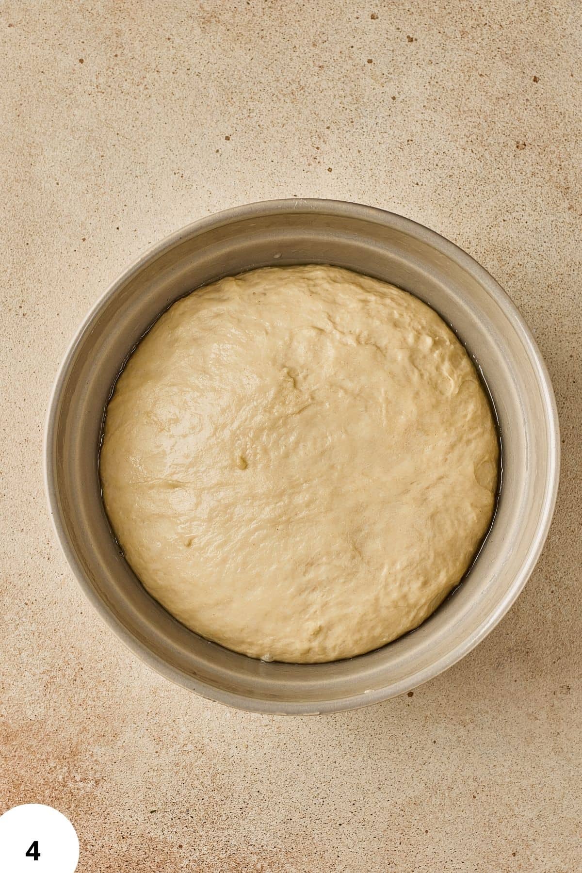 Artisan bread dough in proofing stage.