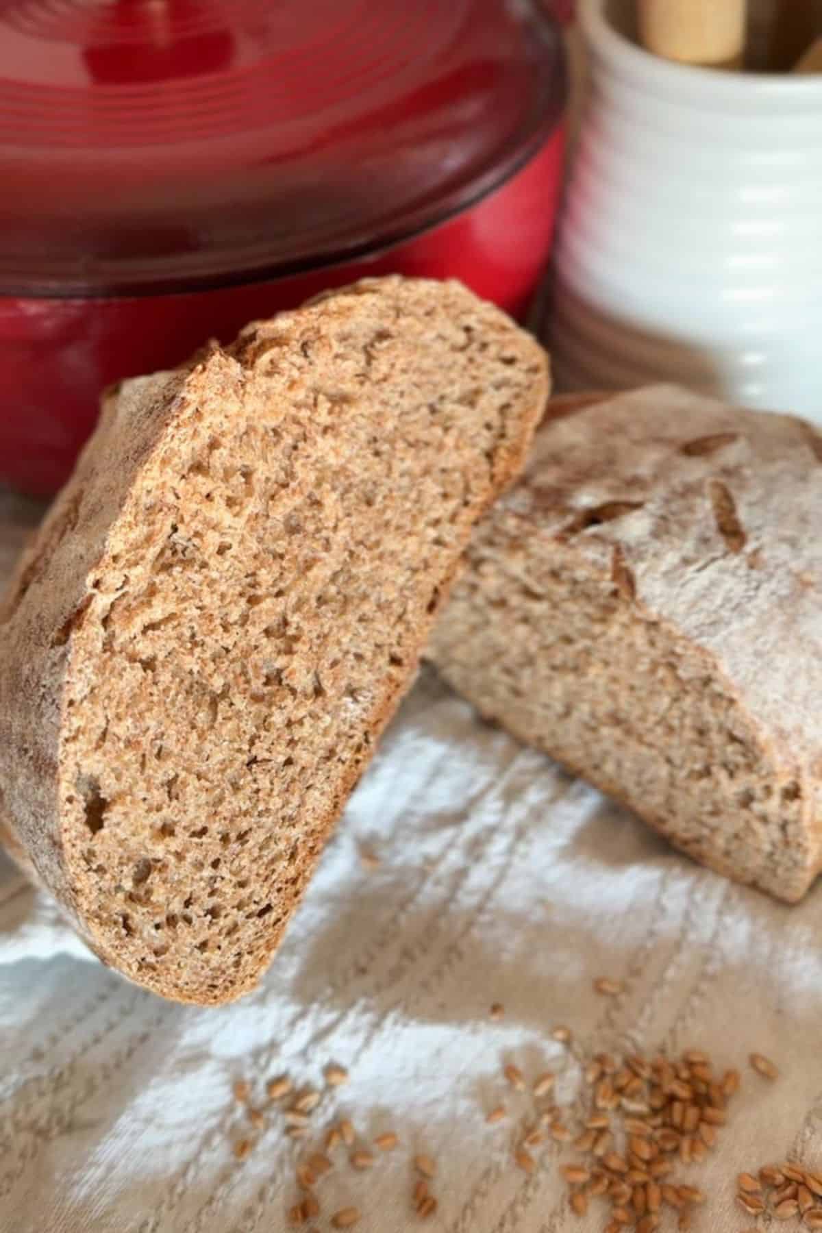 Rich, homemade bread made from freshly milled grains for wholesome, delicious baking.