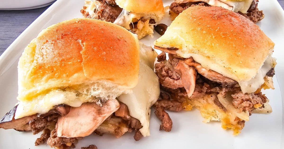 Cheesy Mushroom Beef Sliders