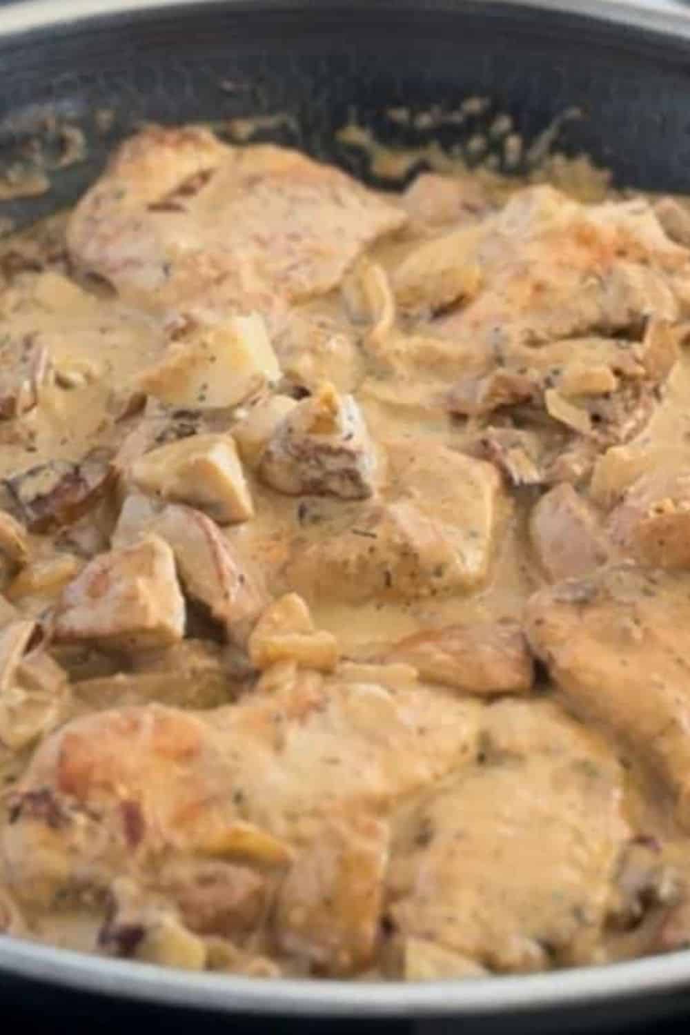 Creamy chicken stew with tender chicken pieces in a rich sauce, perfect for comfort food.