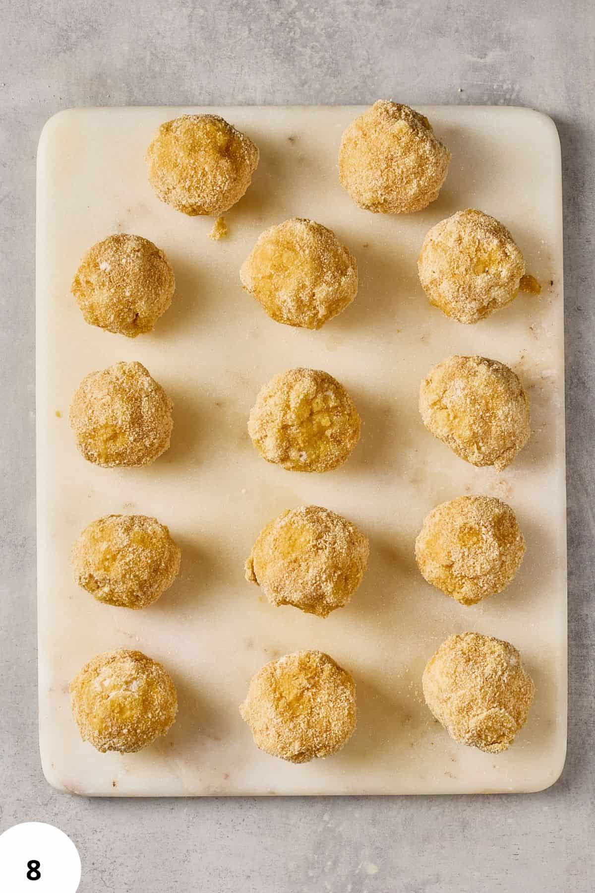 Delicious homemade bread ball snacks ready to be cooked or served.