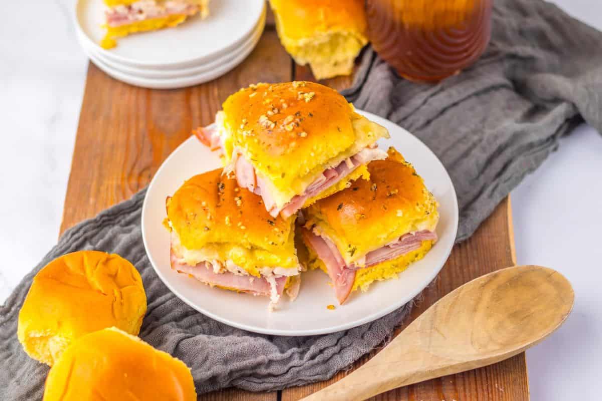 Delicious ham and cheese stuffed bread rolls, baked to perfection with a golden crust for breakfast or snack.