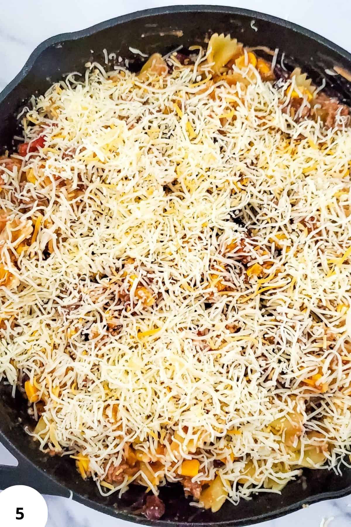 Cheese-covered dough preparation.