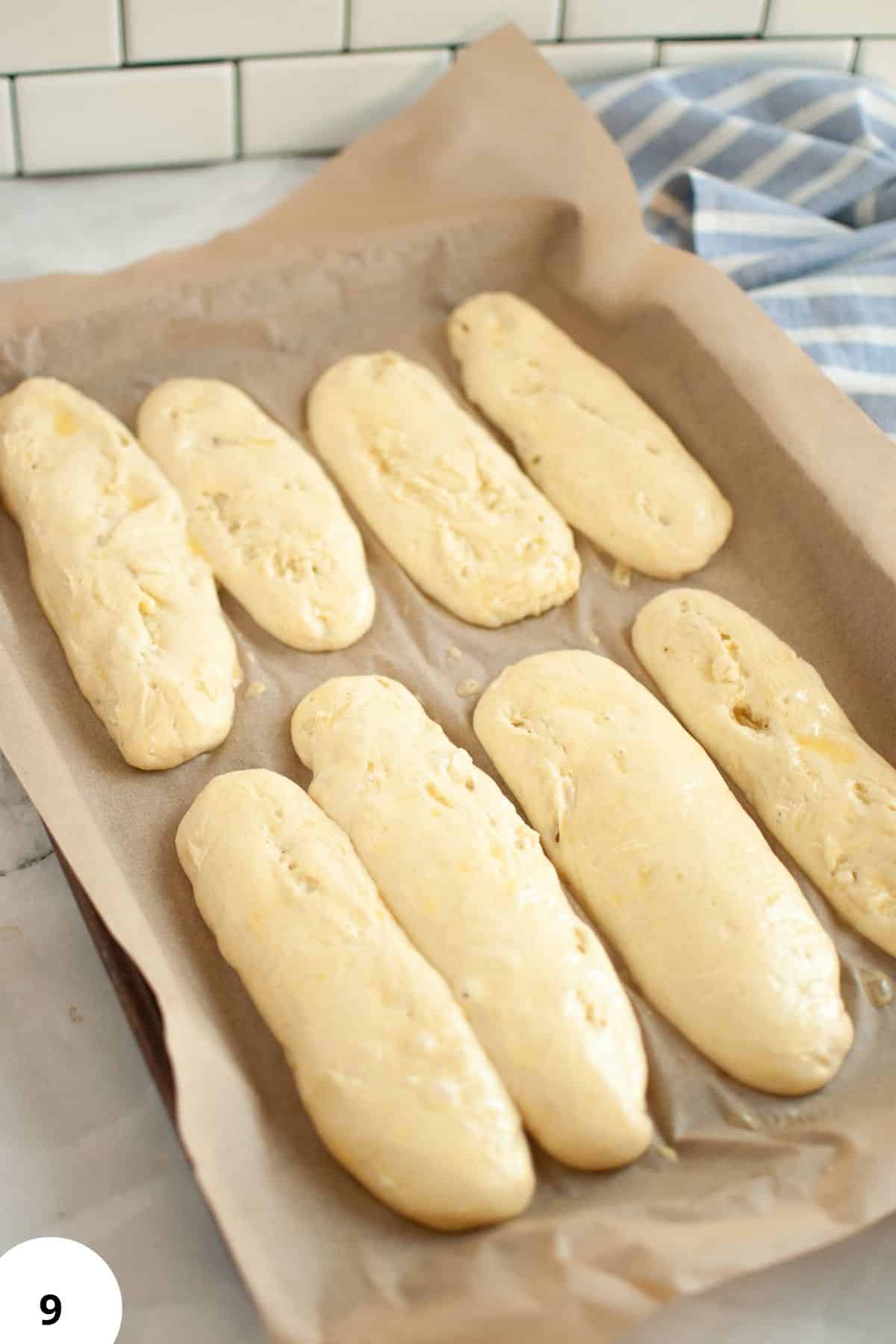 Soft, fresh yeast dough before baking on parchment paper. Perfect for bread baking.