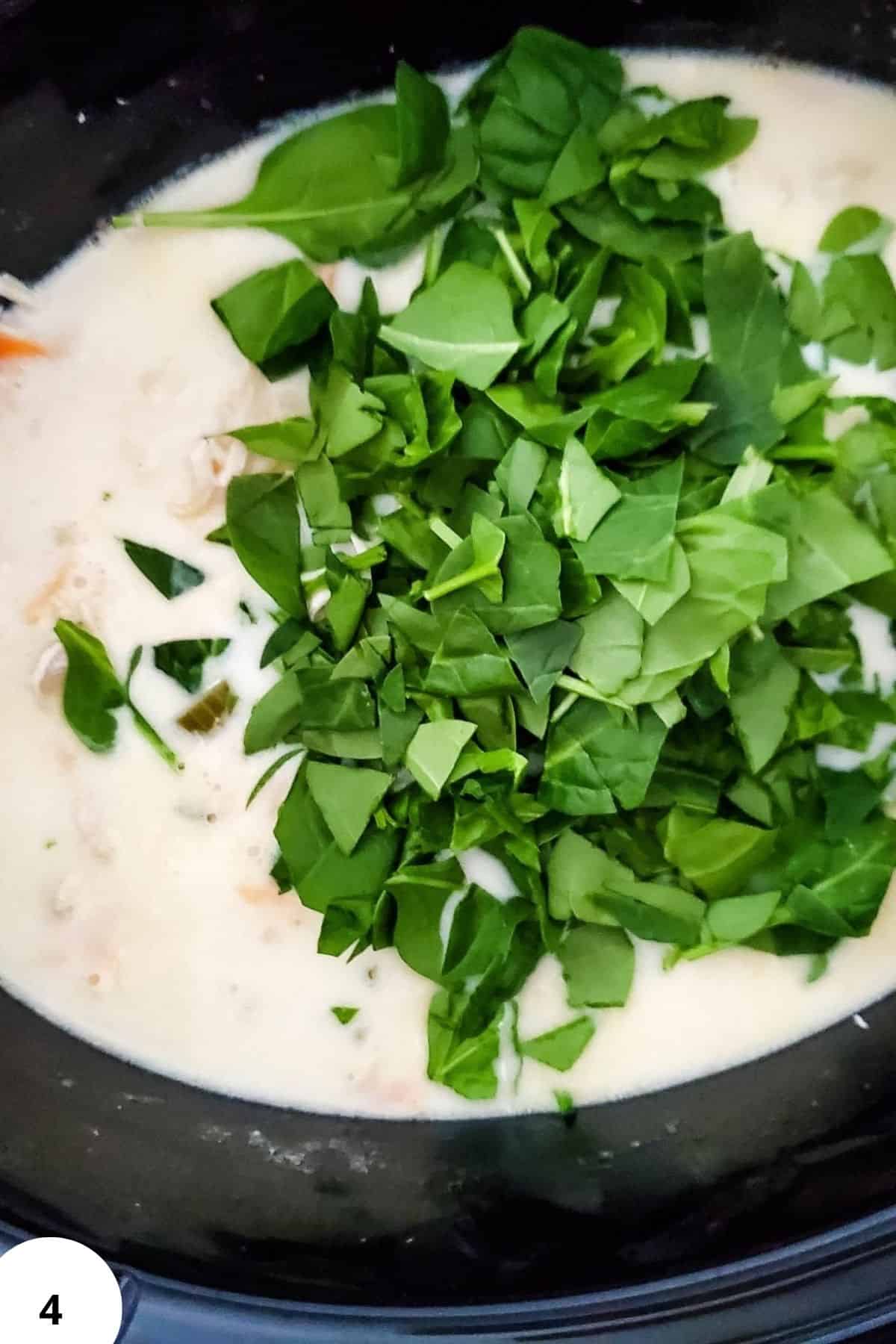 Fresh greens and herbs added to steaming dough for nutritious baking recipes.
