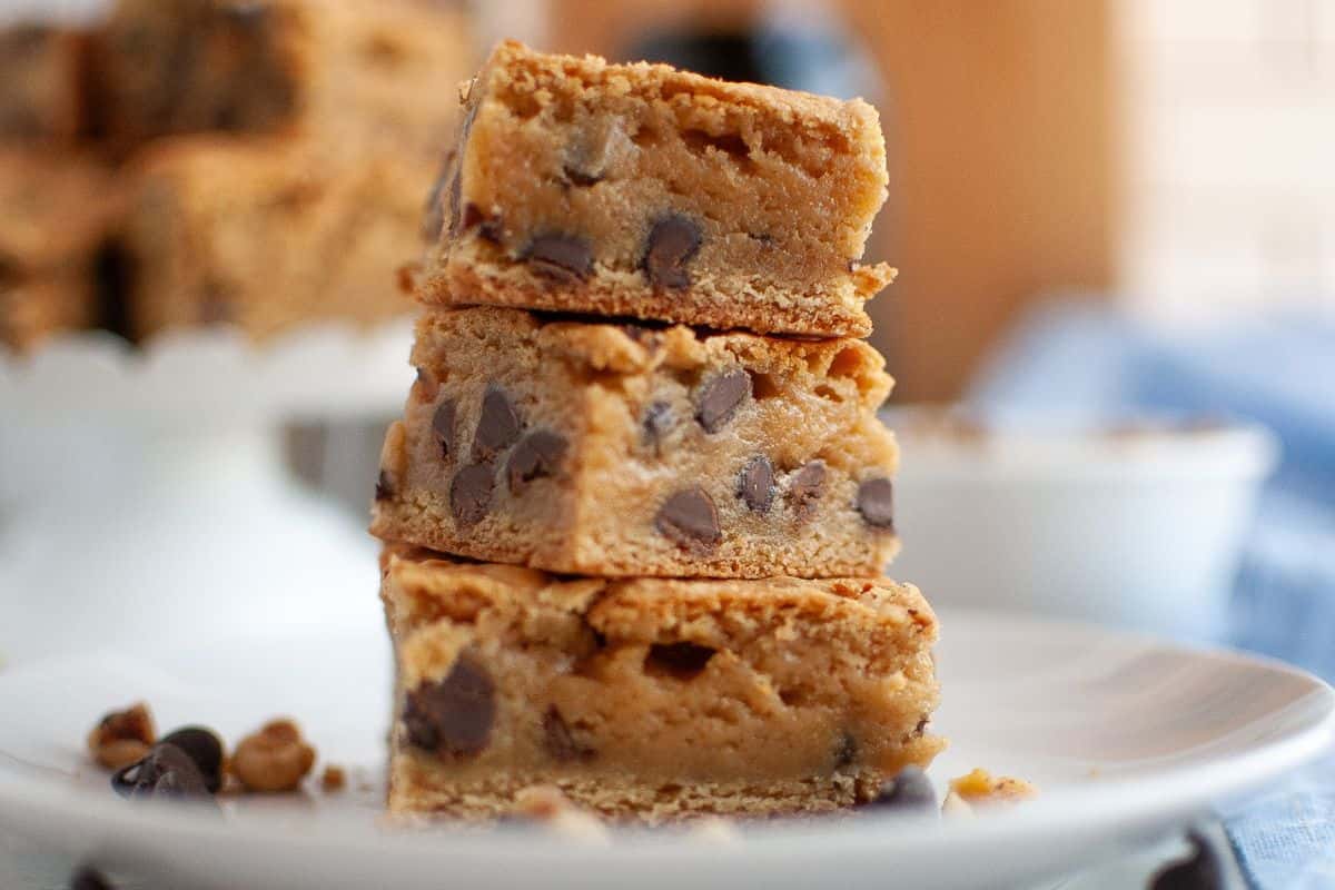 Delicious chocolate chip cookies stacked, perfect for baking bread and desserts.