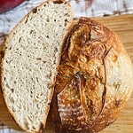 Sourdough bread with buckwheat and simple buckwheat scald, showcasing artisanal baking techniques.
