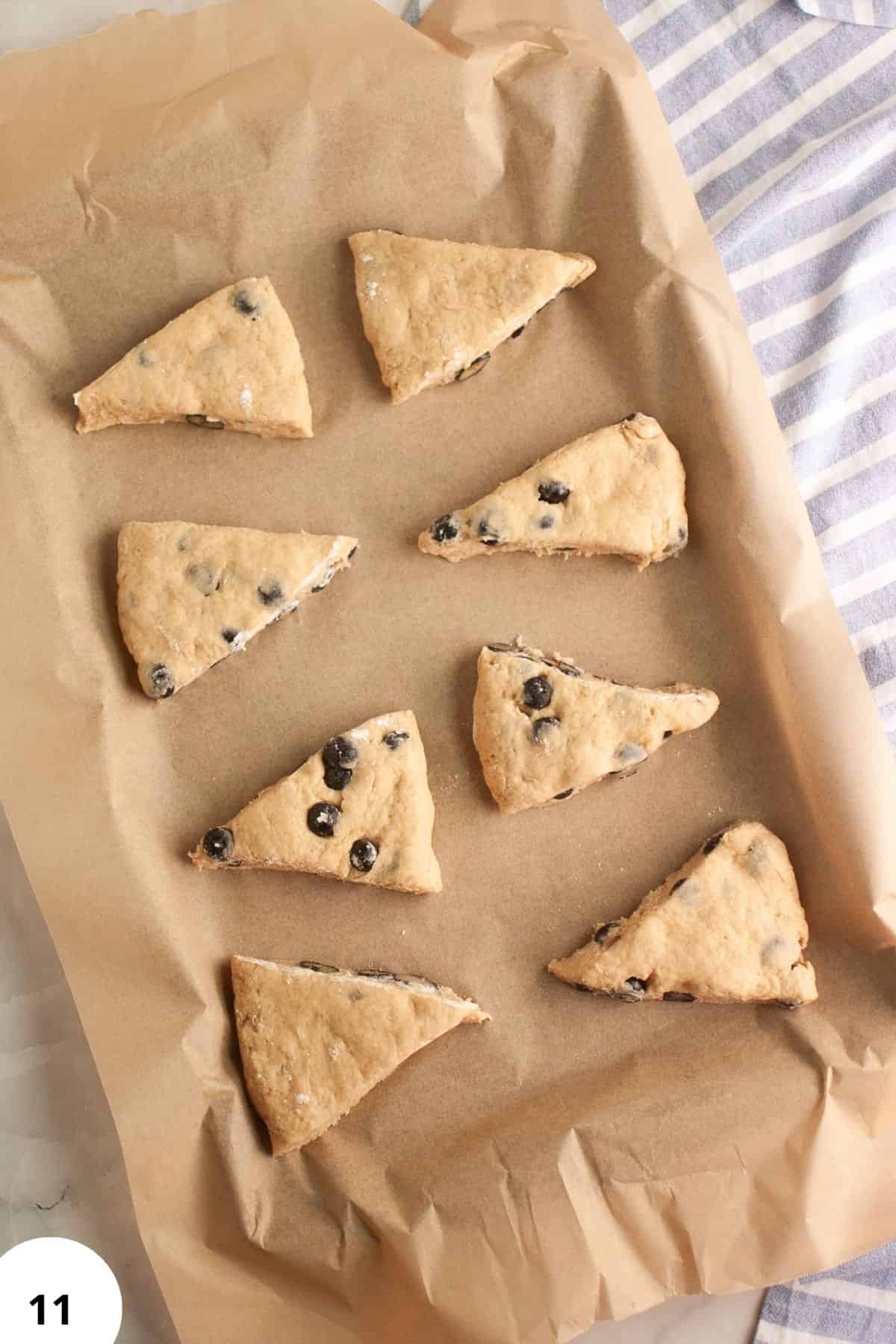 Delicious sourdough blueberry cream scones made with discard, perfect for breakfast or tea. Freshly.