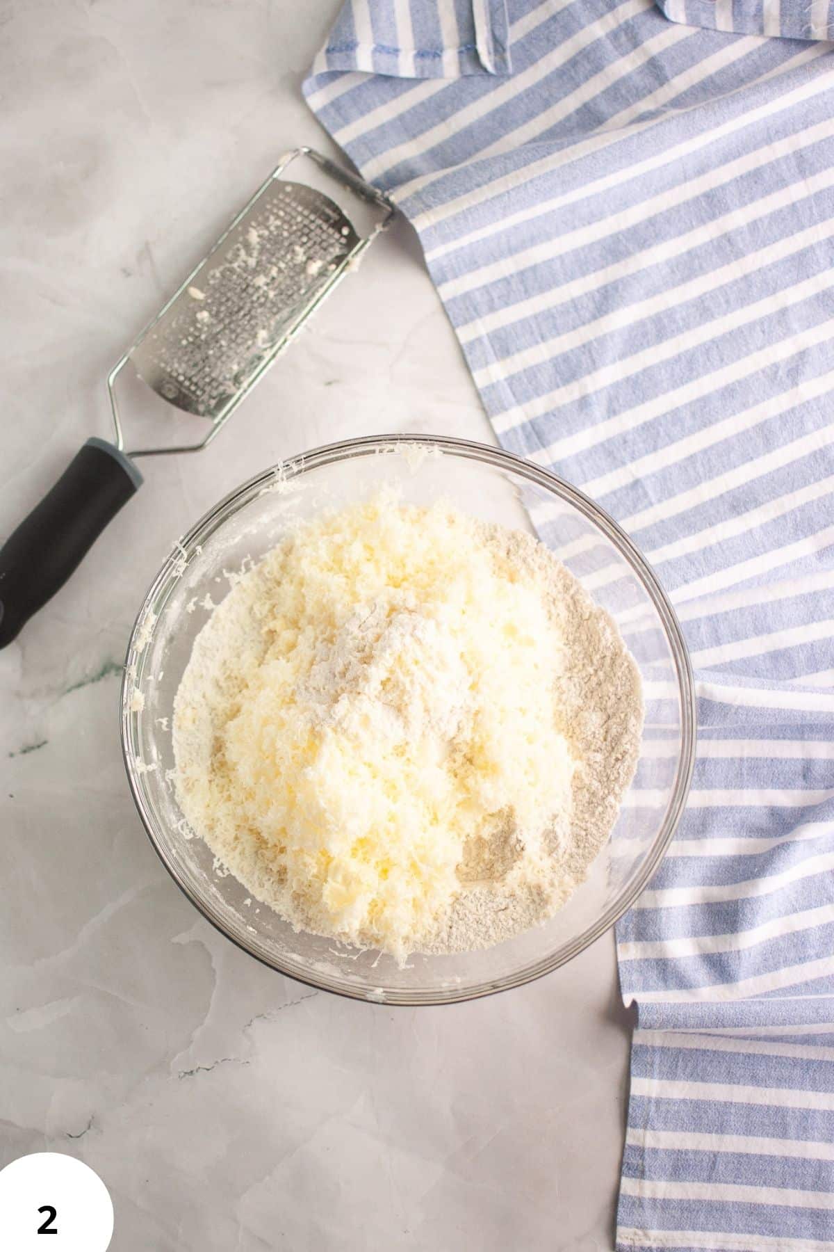 Stretch and Folds for Sourdough Blueberry Cream Scones Dough.