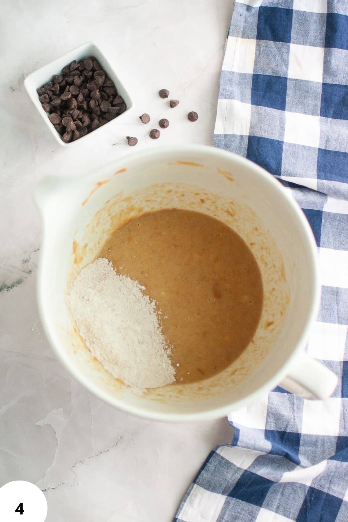 Sourdough bread dough during stretch and folds process for baking.