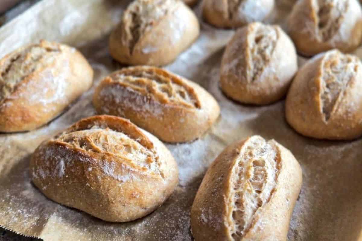 Delicious sourdough spelt rolls made with stretch and fold technique for perfect texture.