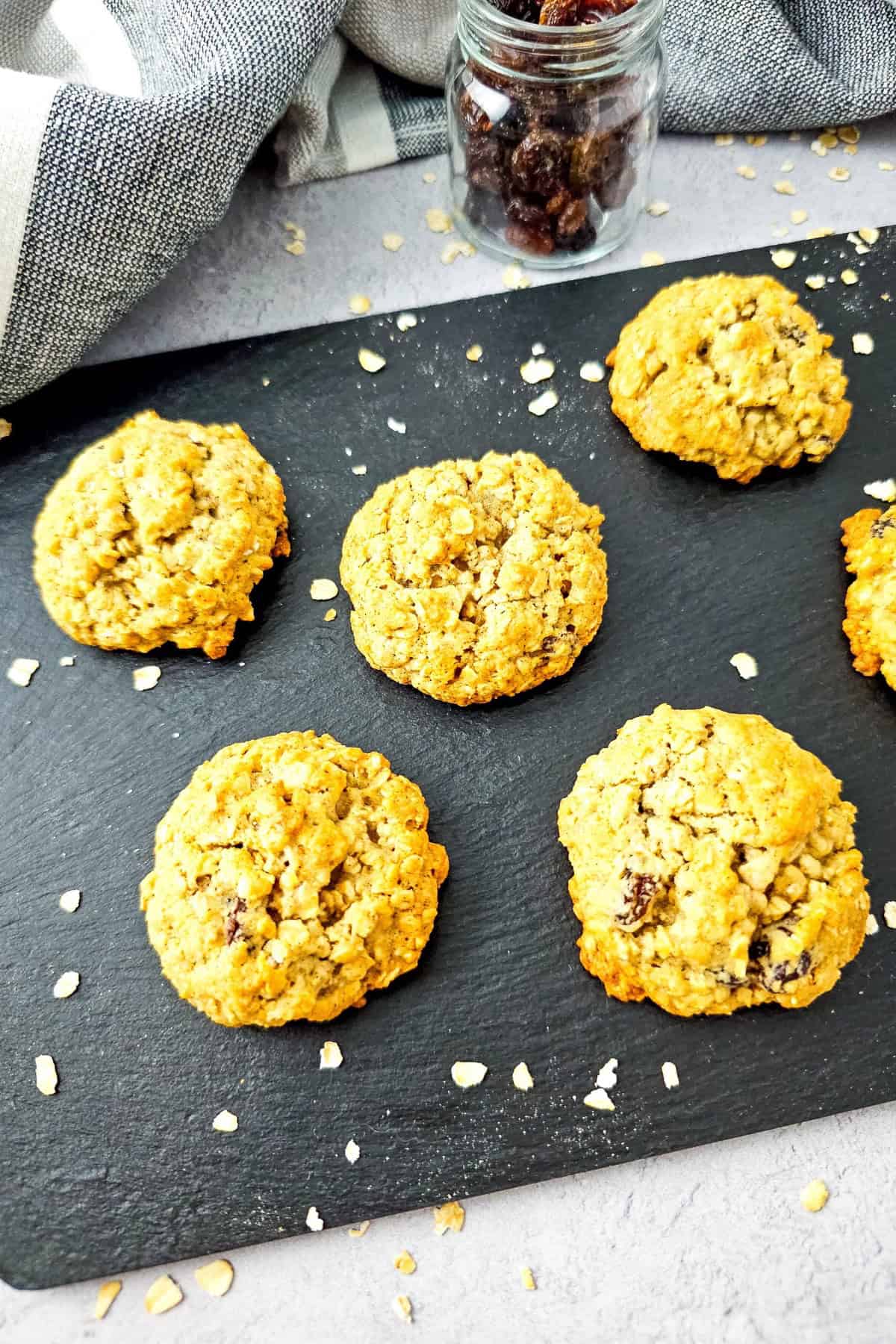 Oatmeal raisin cookies with applesauce, soft and chewy, perfect for healthy snacking.