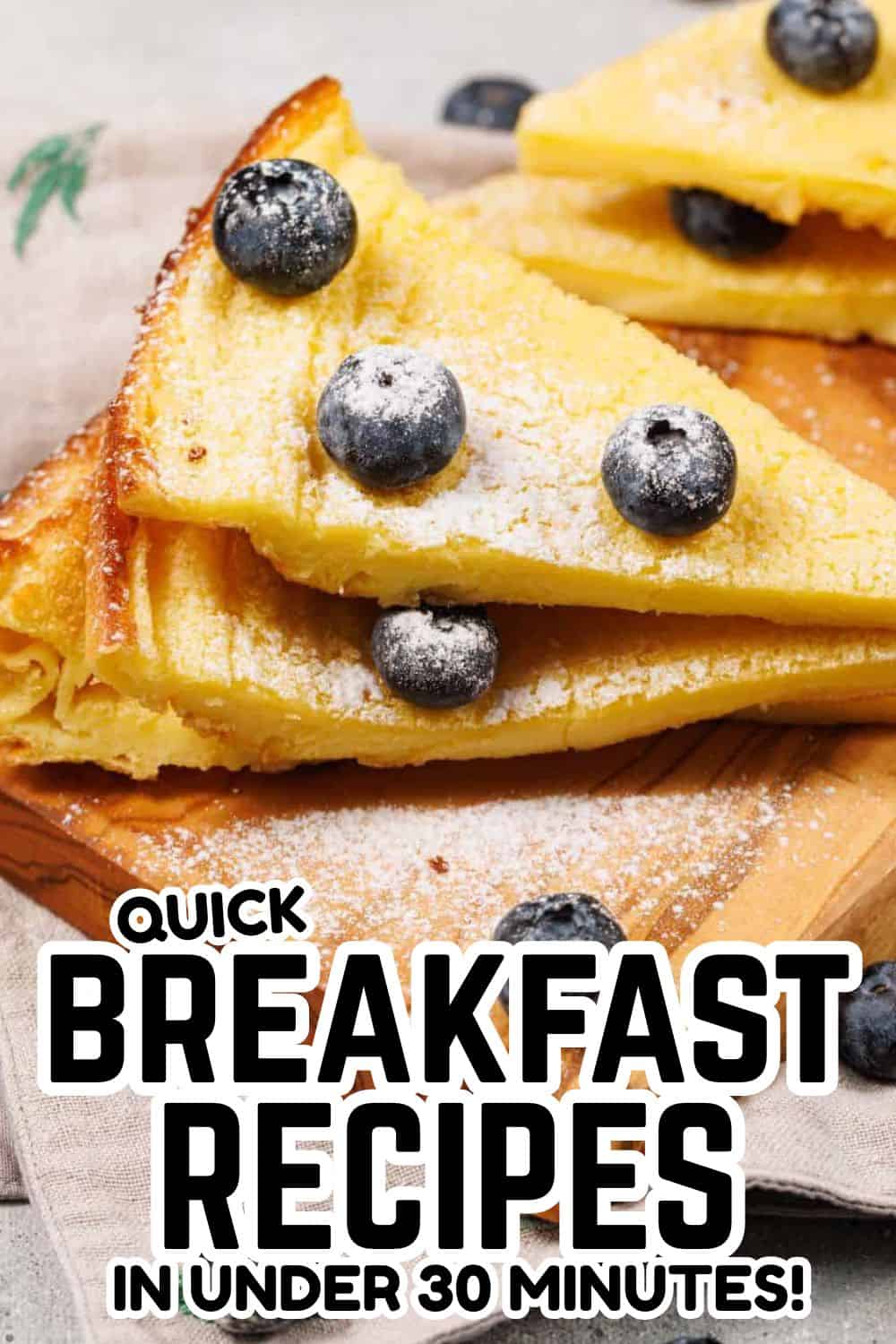 Delicious lemon pancakes topped with blueberries, perfect for quick breakfast.