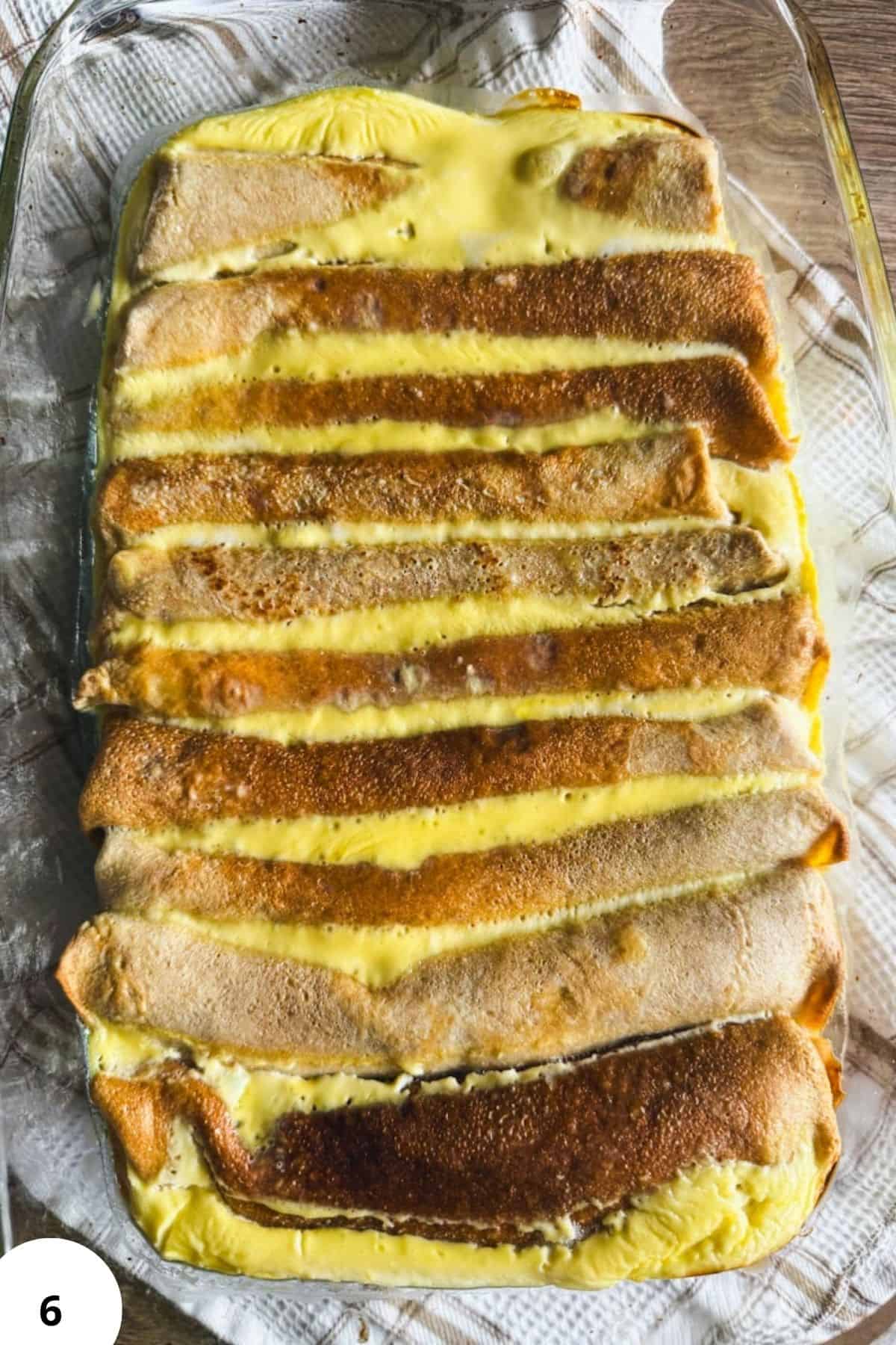 Crepes with melted cheese and golden-brown edges, ready to serve.