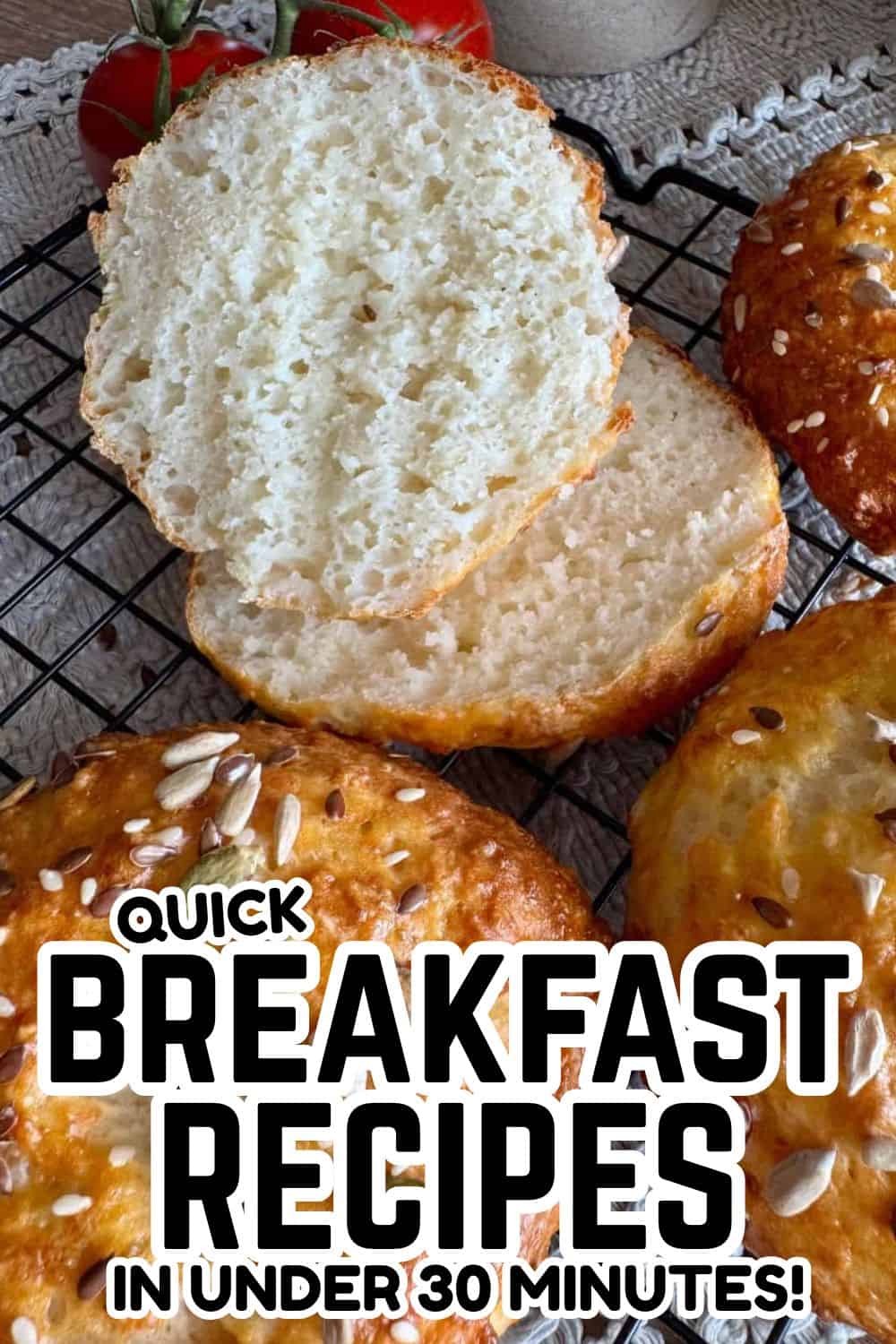 Quick bread loaf with airy crumb using stretch and fold method.