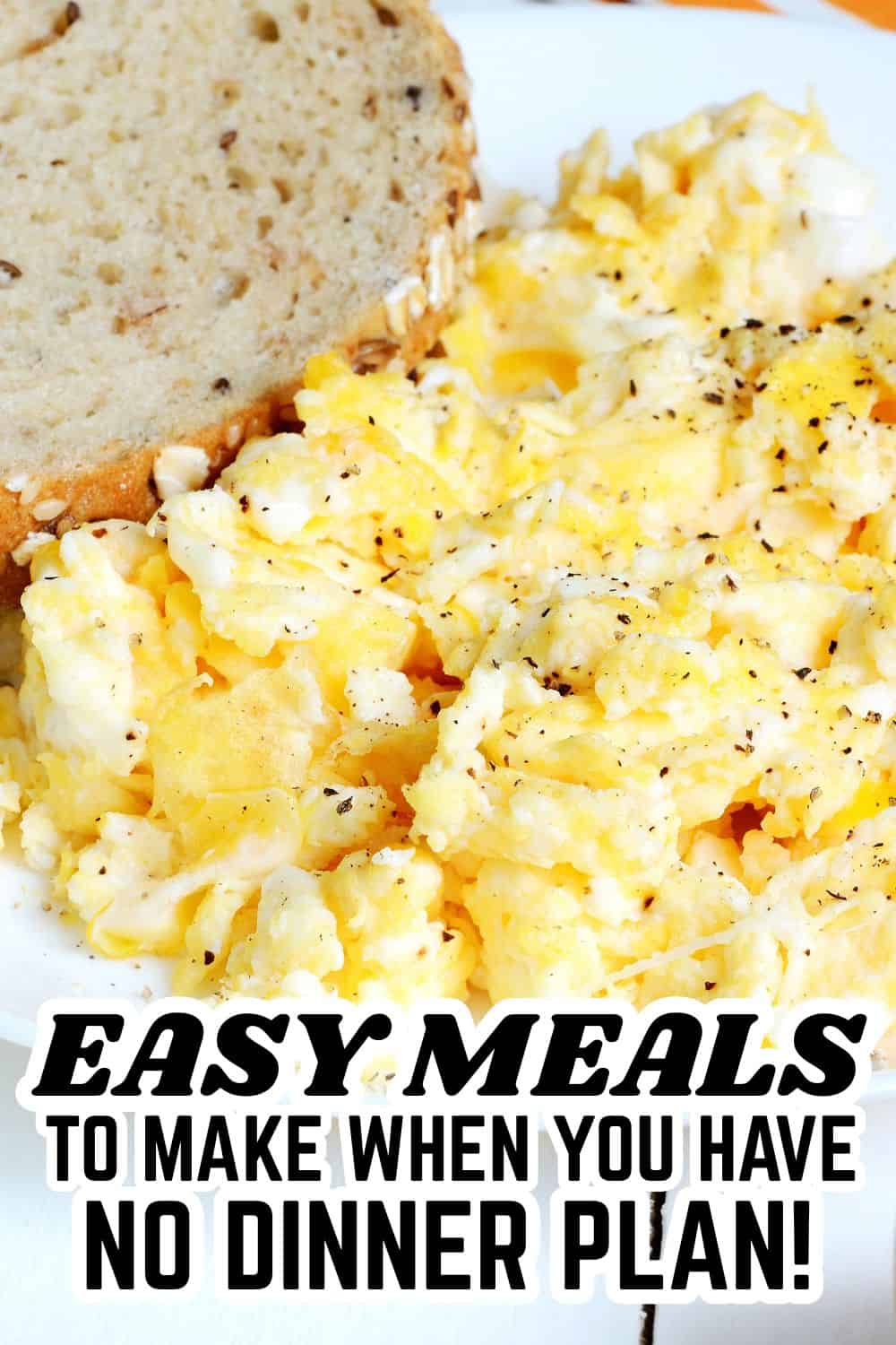 Delicious scrambled eggs served with bread, perfect for quick meals.