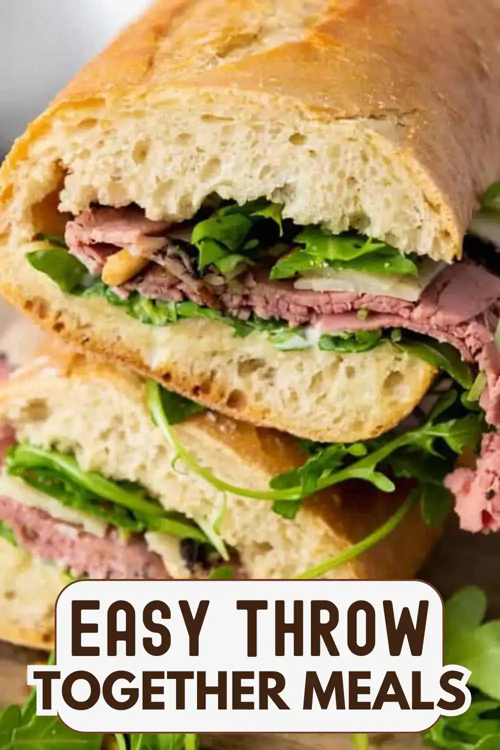 Delicious sandwich with fresh greens and roast beef, perfect for quick meals.