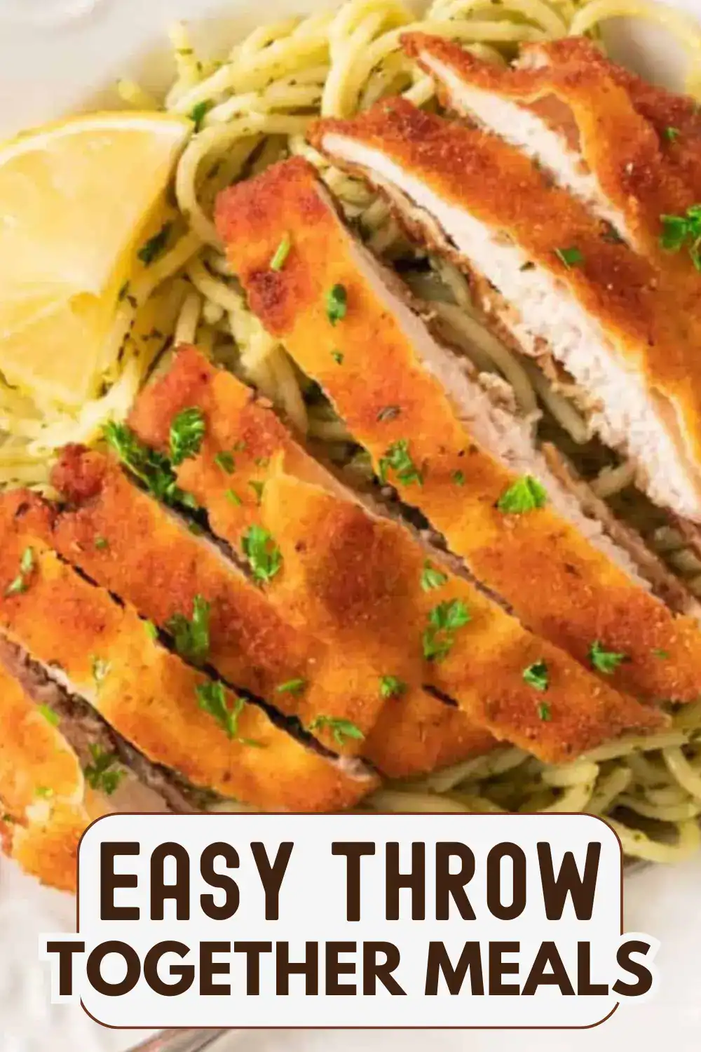 Easy breaded chicken with crispy coating and tender inside.