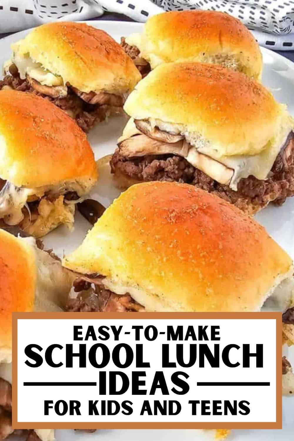 Easy school lunch ideas for kids and teens featuring delicious beef and cheese sliders. Perfect for.