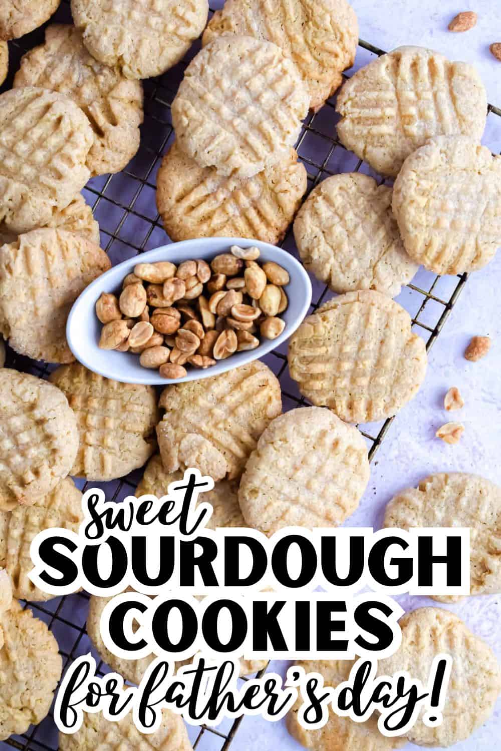 Sourdough cookies with a crisscross pattern, perfect for celebrating Father's Day. Freshly baked, go.