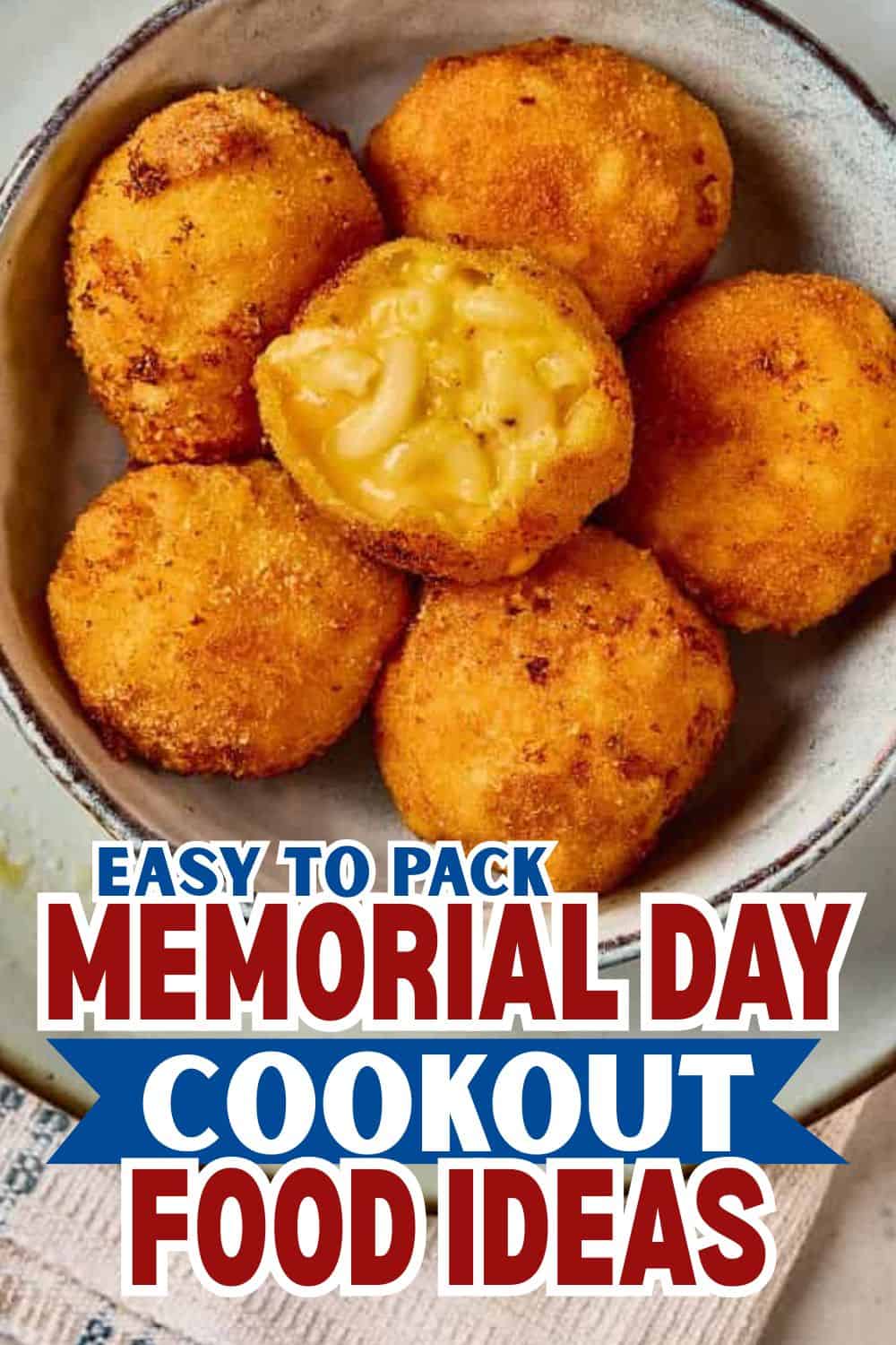 Delicious cheesy stuffed potato balls perfect for Memorial Day cookouts.