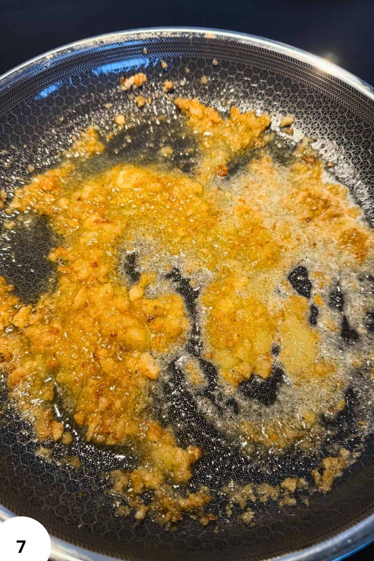 Freshly milled grains cooking in a pan for healthy recipes.