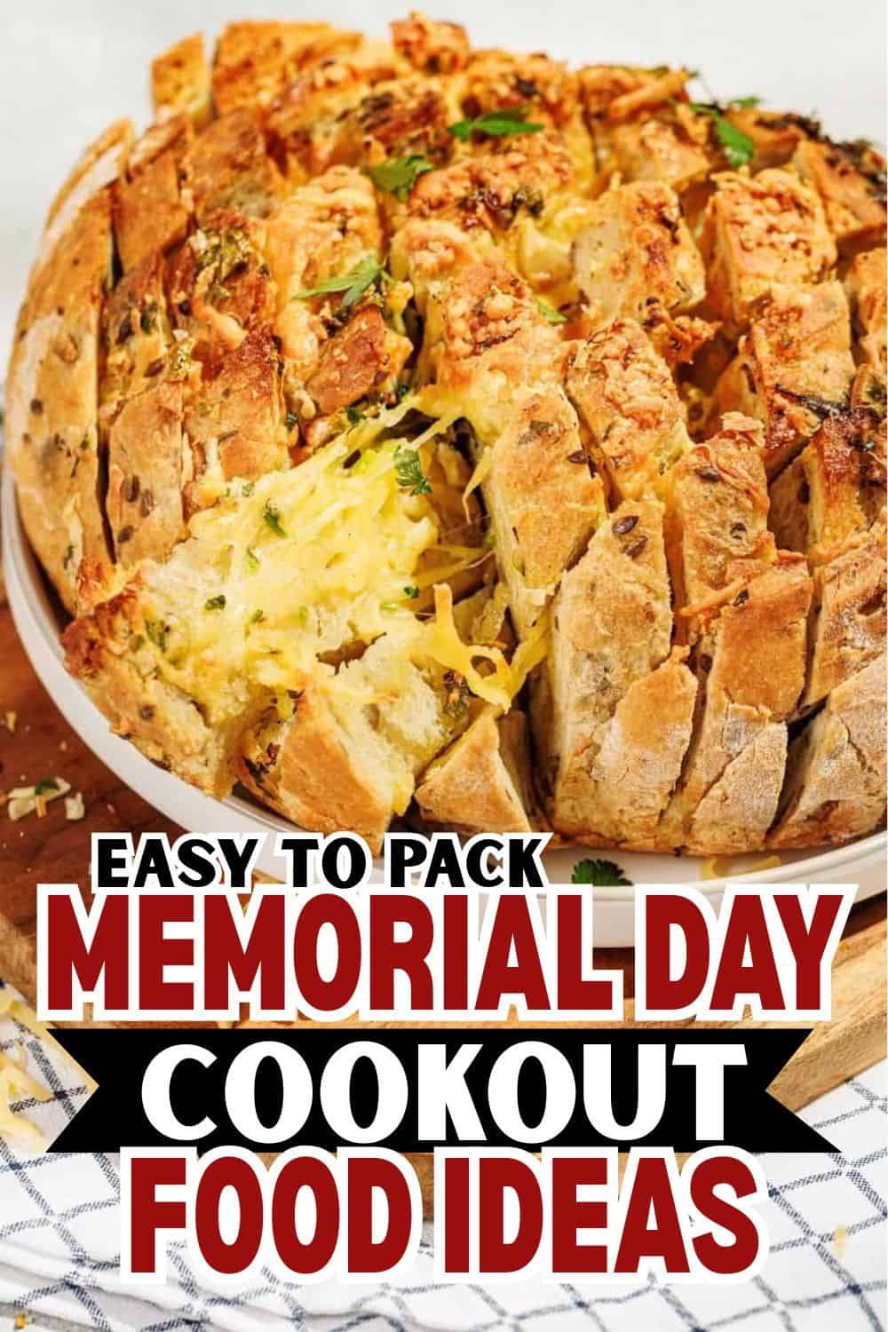 Delicious cheesy potato casserole perfect for Memorial Day cookouts and easy to pack for a crowd.