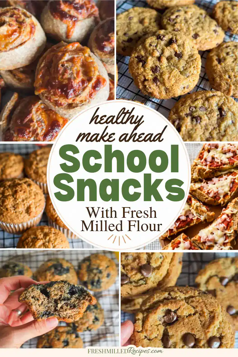 Delicious homemade school snacks made with fresh milled flour, perfect for healthy, nutritious, and.