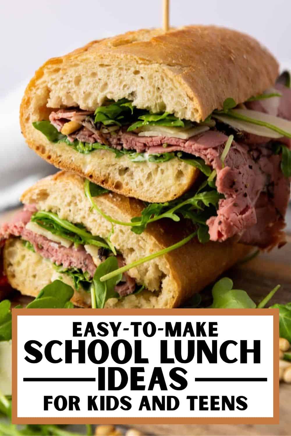 School lunch ideas with fresh roast beef and greens for kids and teens.