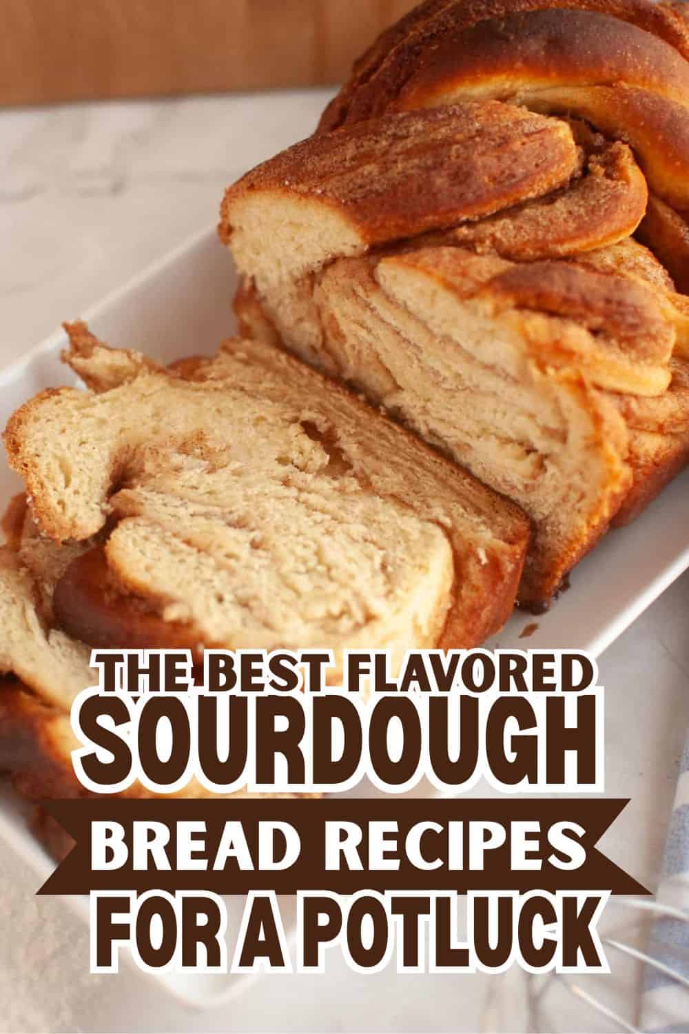 Freshly baked sourdough bread showing the stretch and fold process.