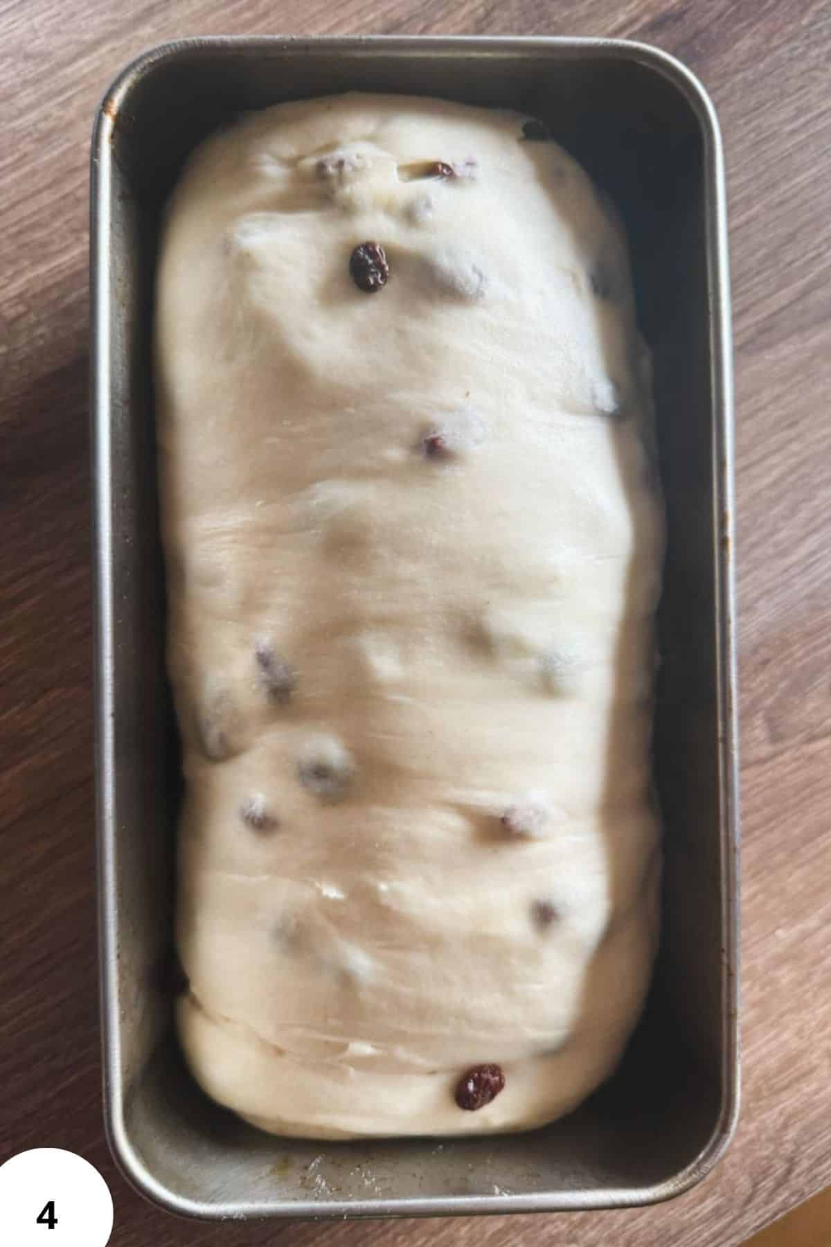 Bread dough for fermentation and rising, prepared for baking.