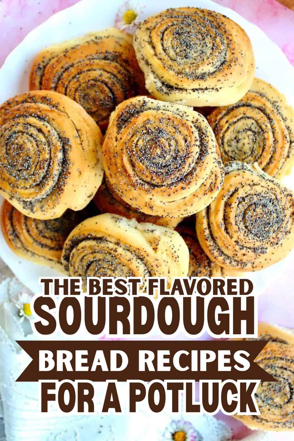 Sourdough bread rolls with cinnamon swirls, perfect for breakfast or brunch.