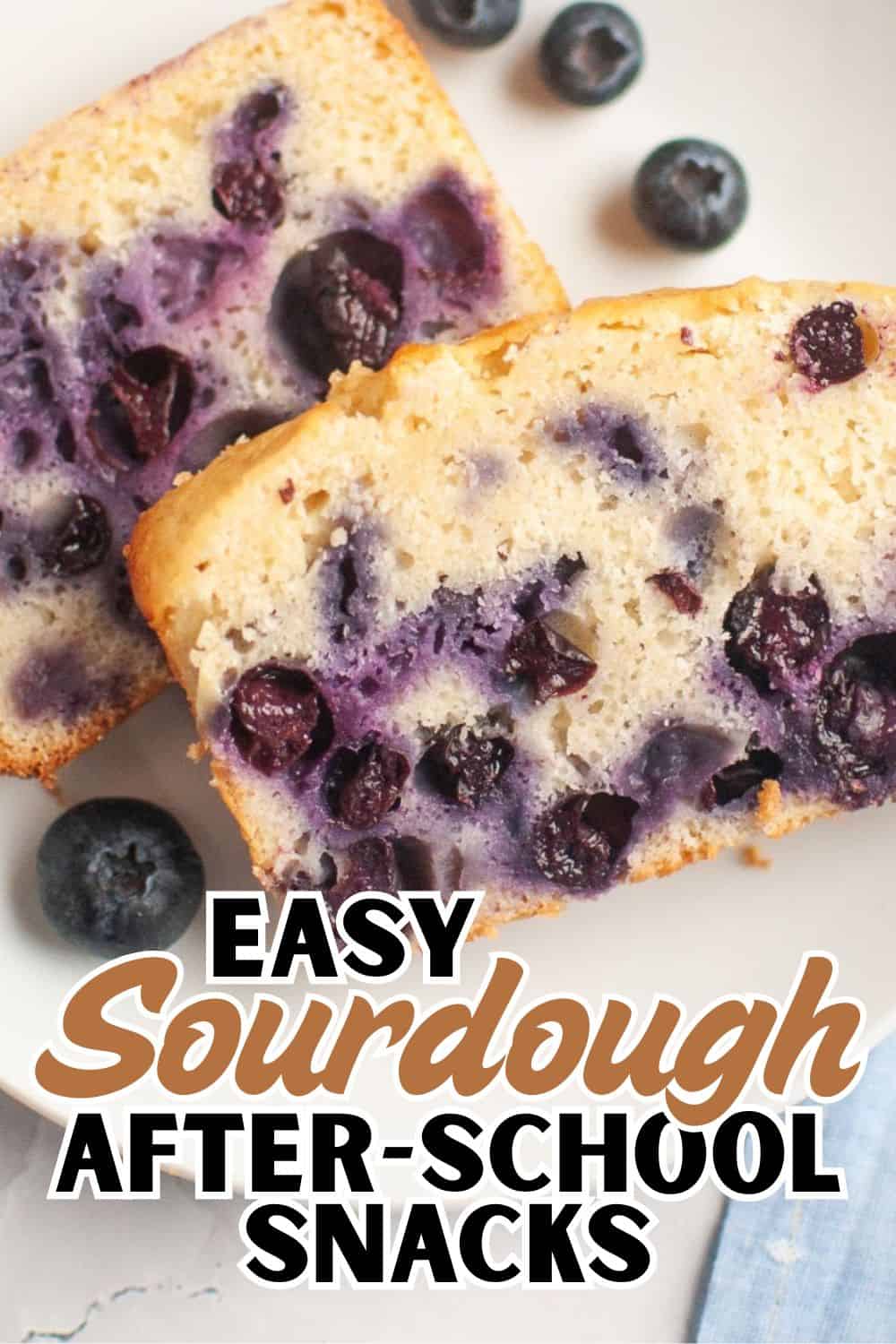Blueberry sourdough bread with fresh blueberries, perfect for easy after-school snacks.