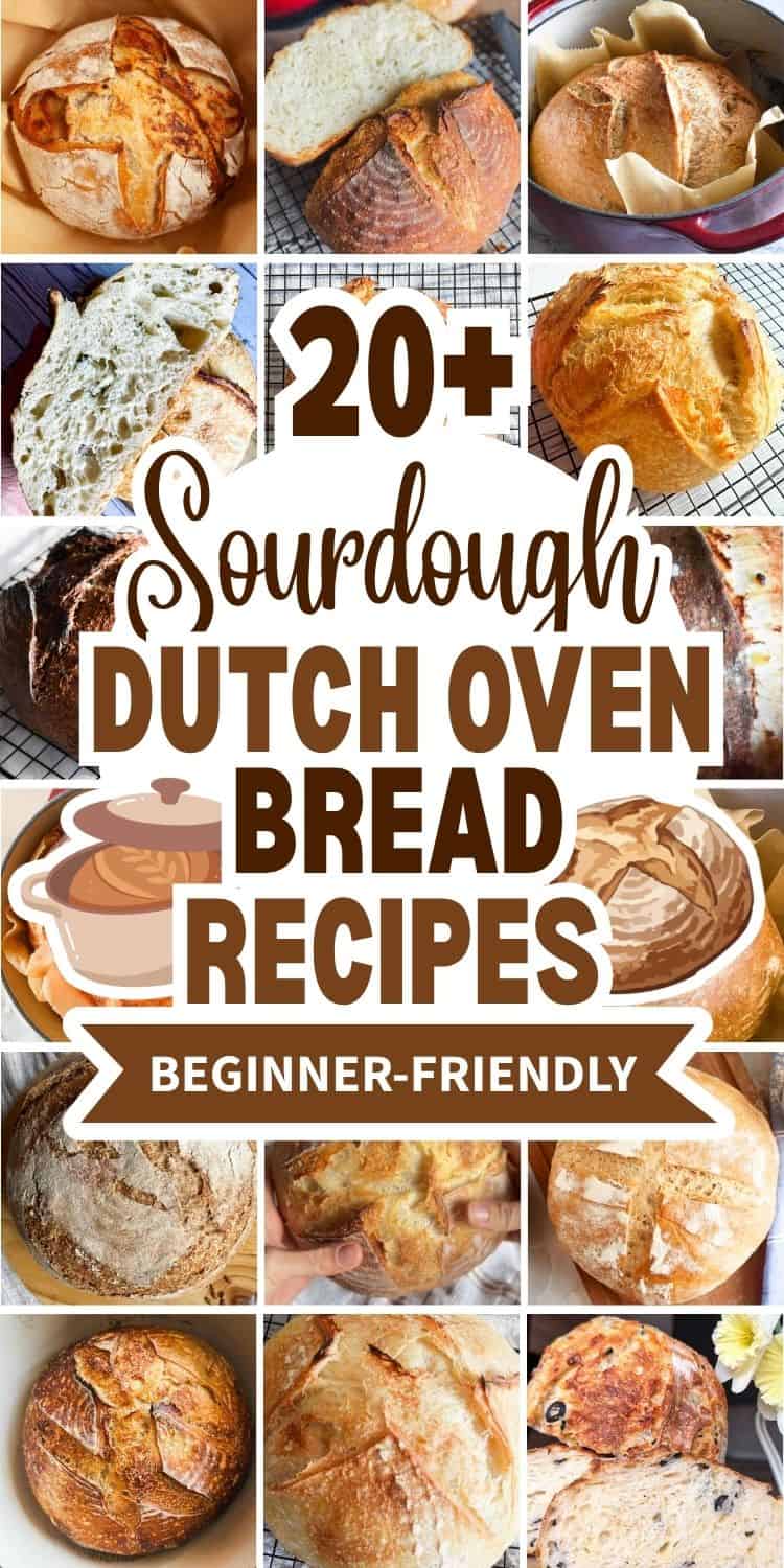 Assorted sourdough Dutch oven bread loaves fresh from the oven.