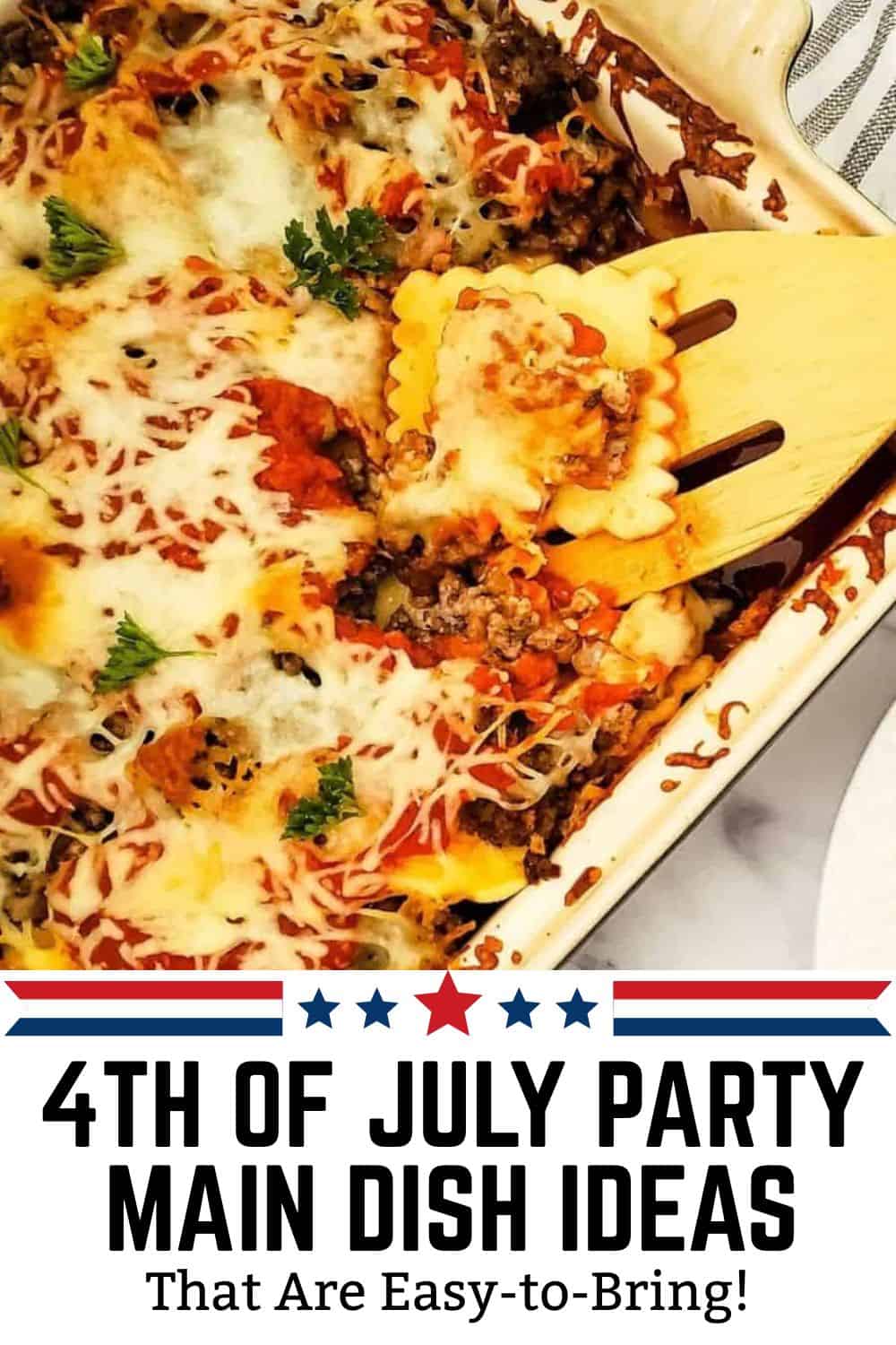 Delicious baked casserole with cheese, ground meat, and herbs, perfect for Independence Day celebrat.